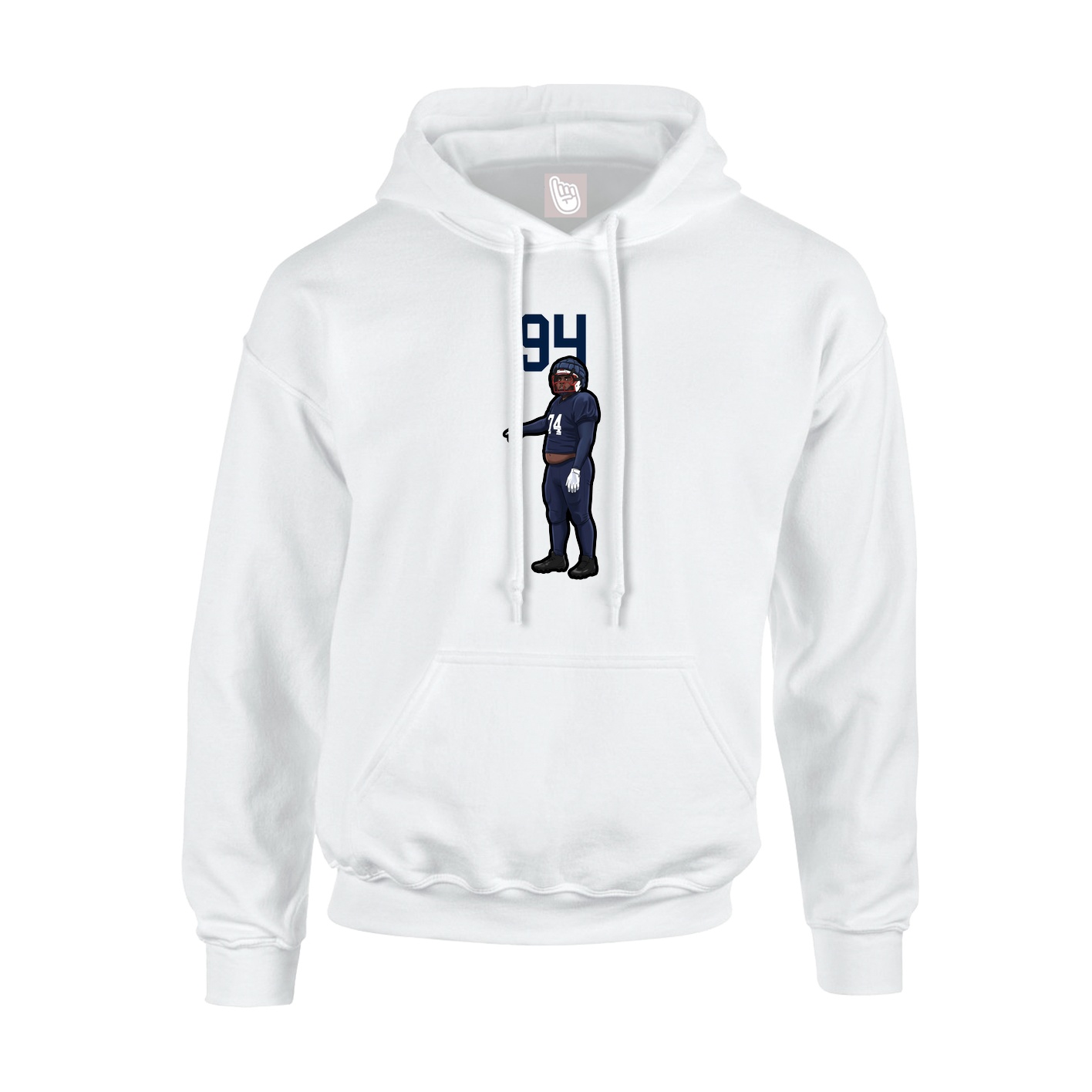 Youth Hoodie — Number Top in White