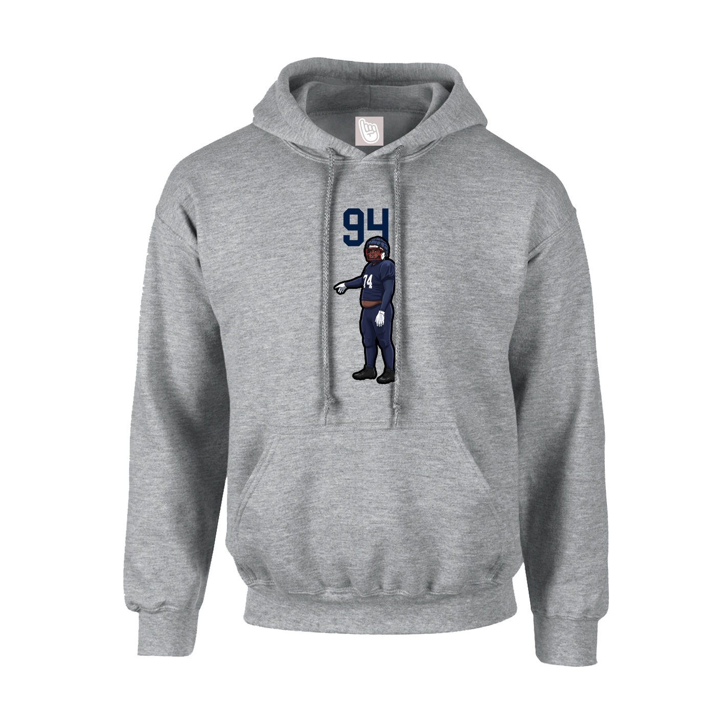 Youth Hoodie — Number Top in Grey