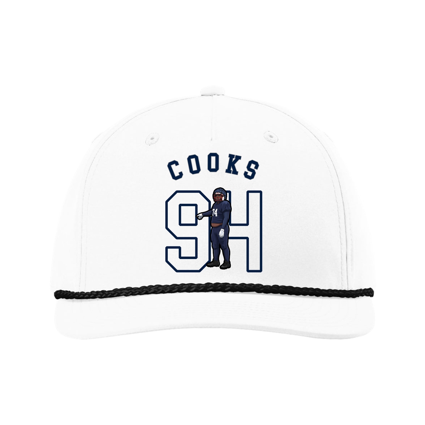 Five-Panel Classic Rope Cap — Shirsey Arch in White