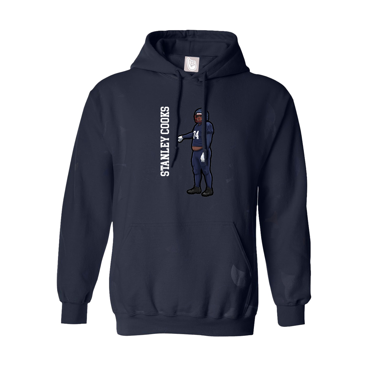 Youth Hoodie — Name Vertical in Navy