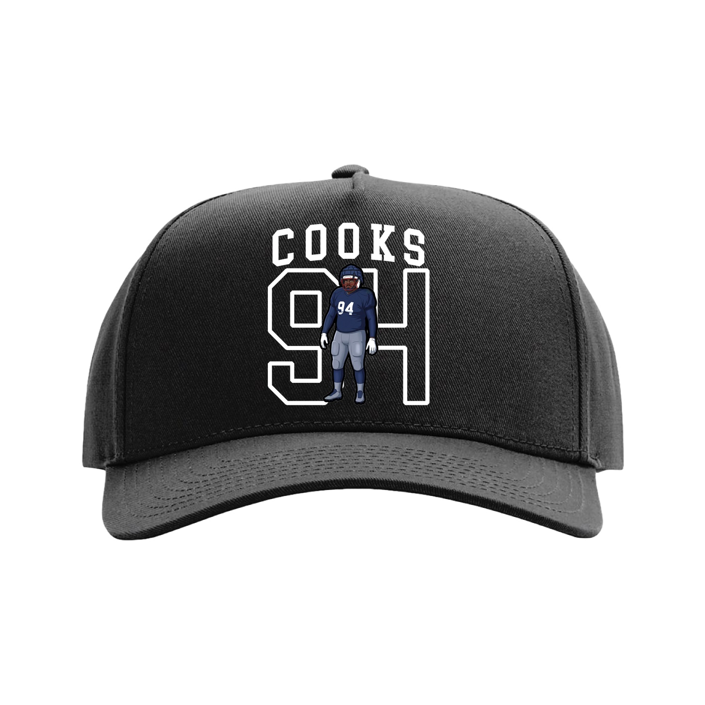 Full Fabric Five-Panel Champ Cap — Shirsey in Black