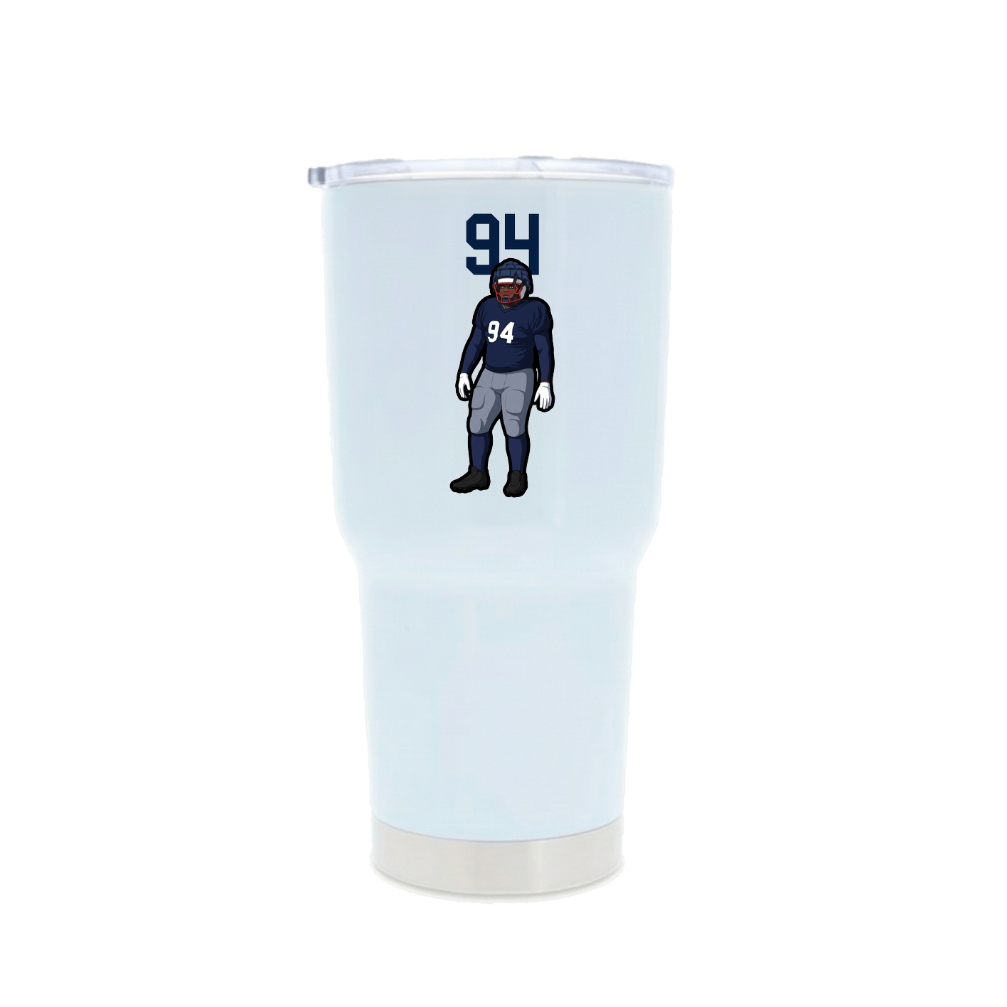 30oz Stainless Steel Tumbler — Number Top in White