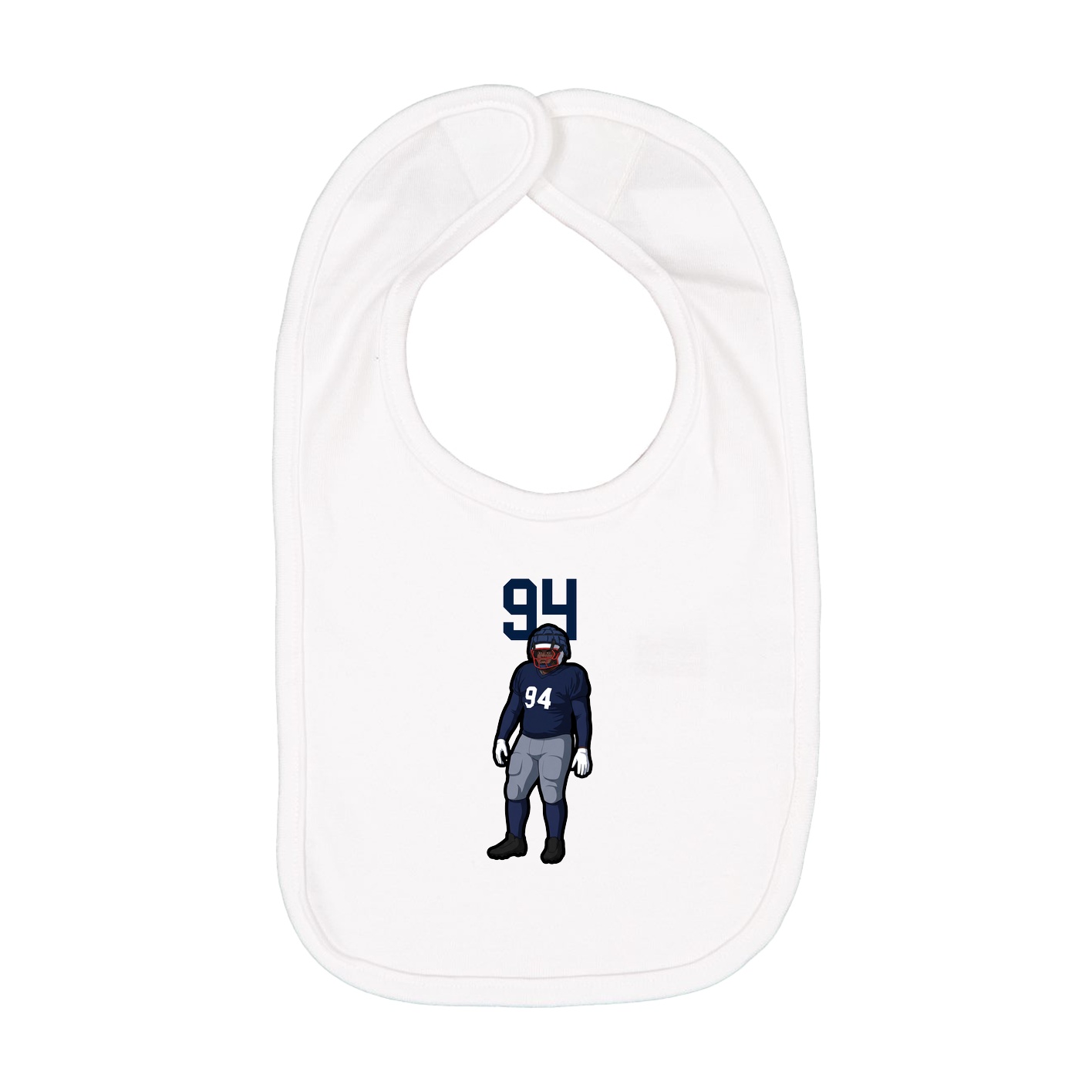 Infant Bib — Number Top in White