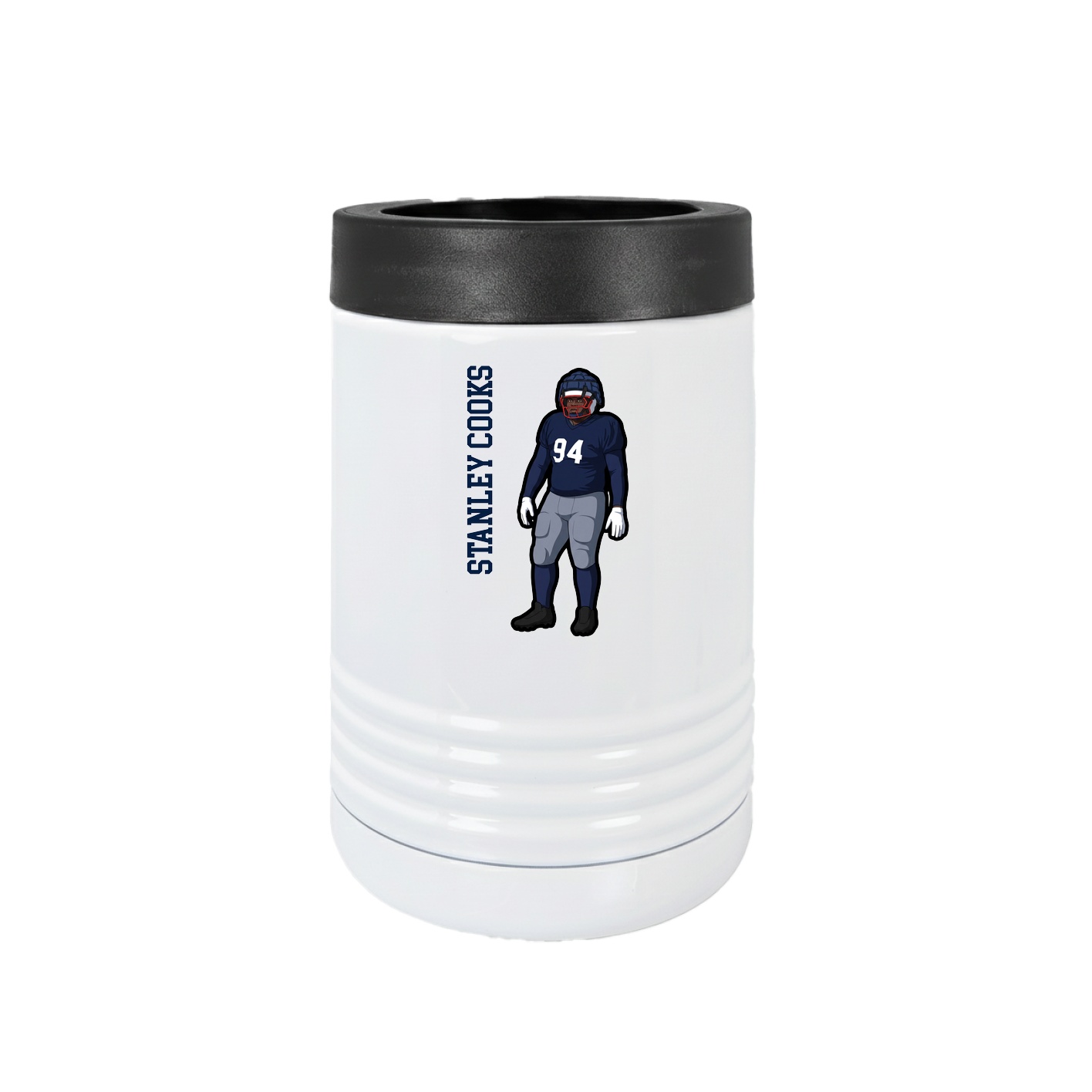 Beverage Holder — Name Vertical in White