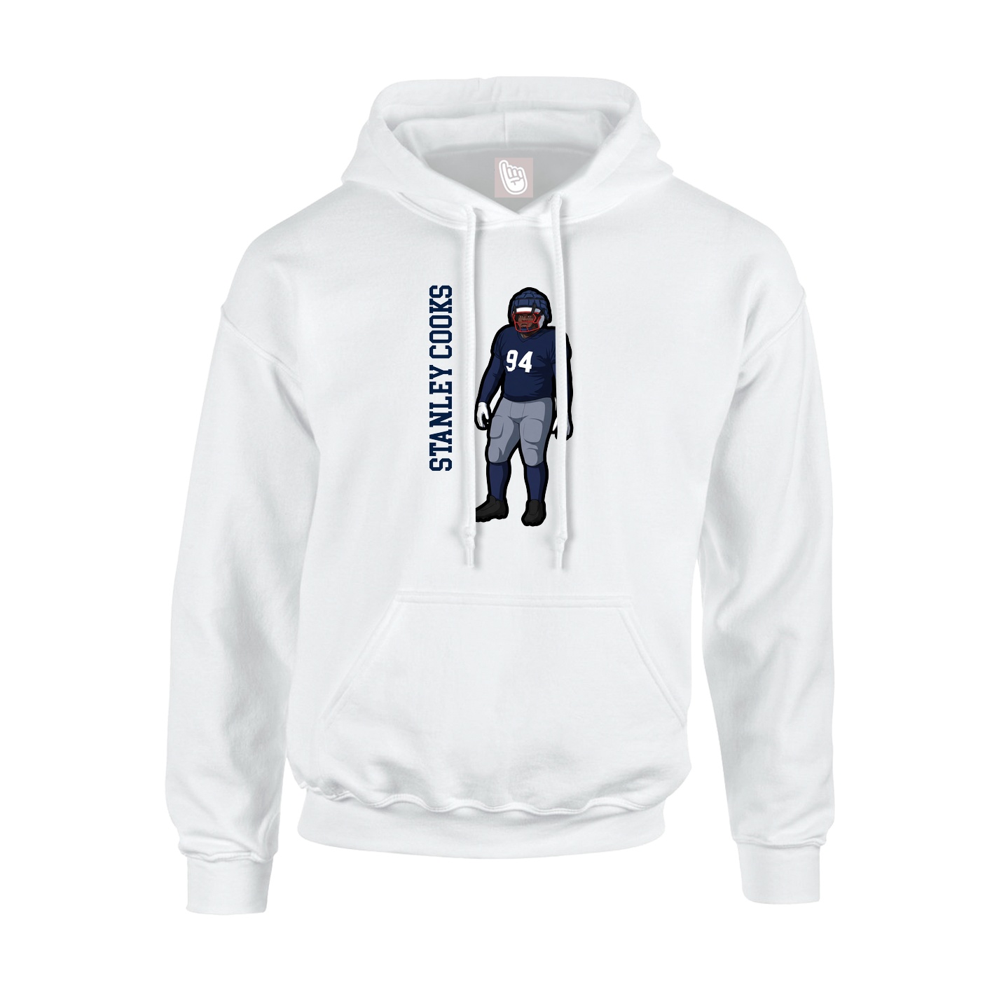 Youth Hoodie — Name Vertical in White