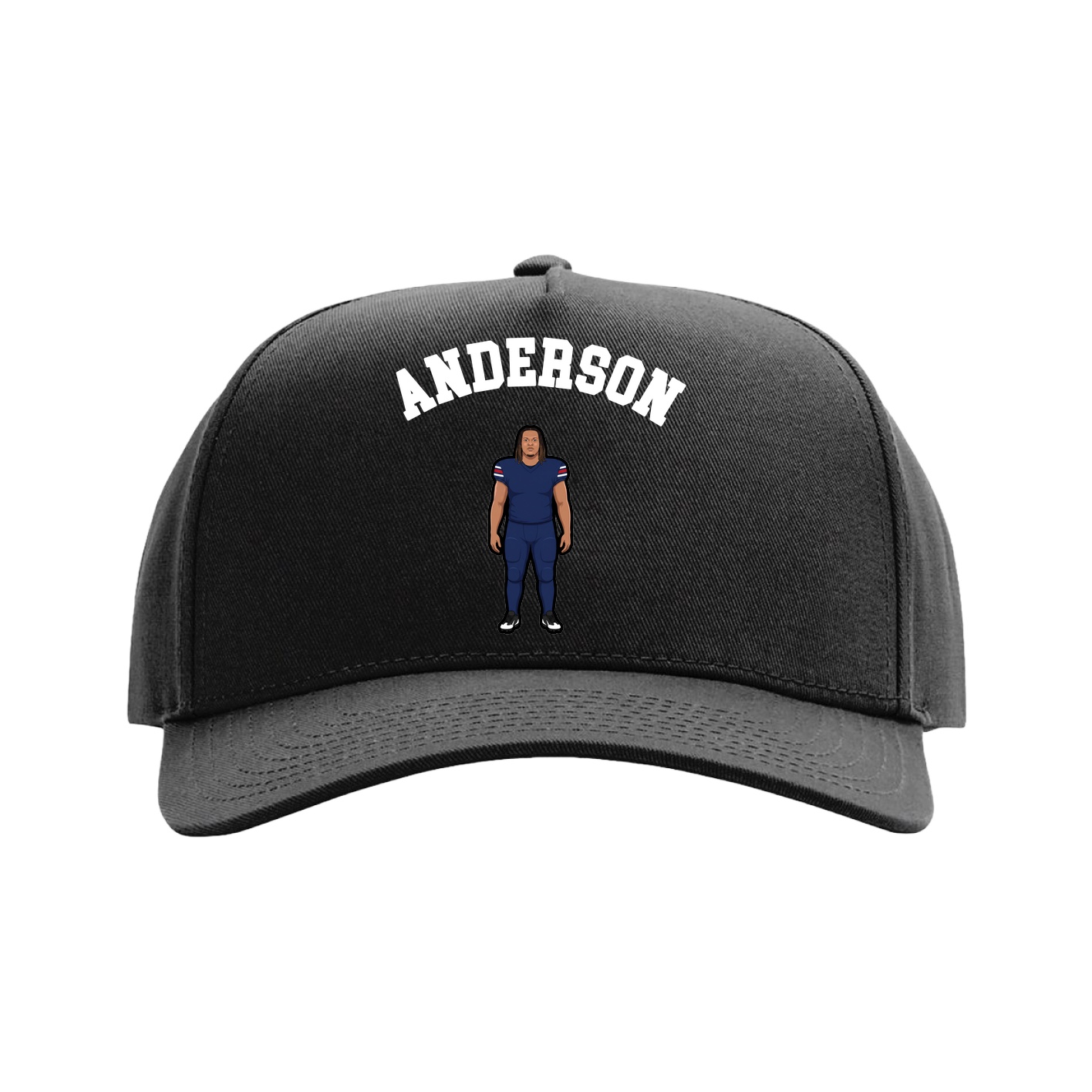 Full Fabric Five-Panel Champ Cap — Shirsey Arch in Black