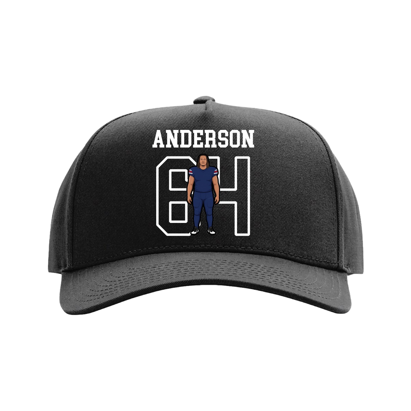 Full Fabric Five-Panel Champ Cap — Shirsey in Black