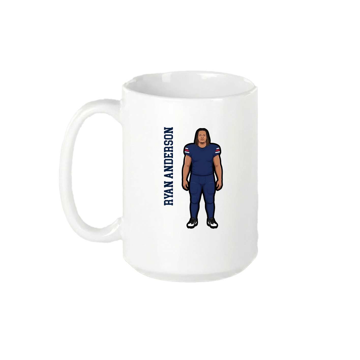 15oz Coffee Mug — Name Vertical in White