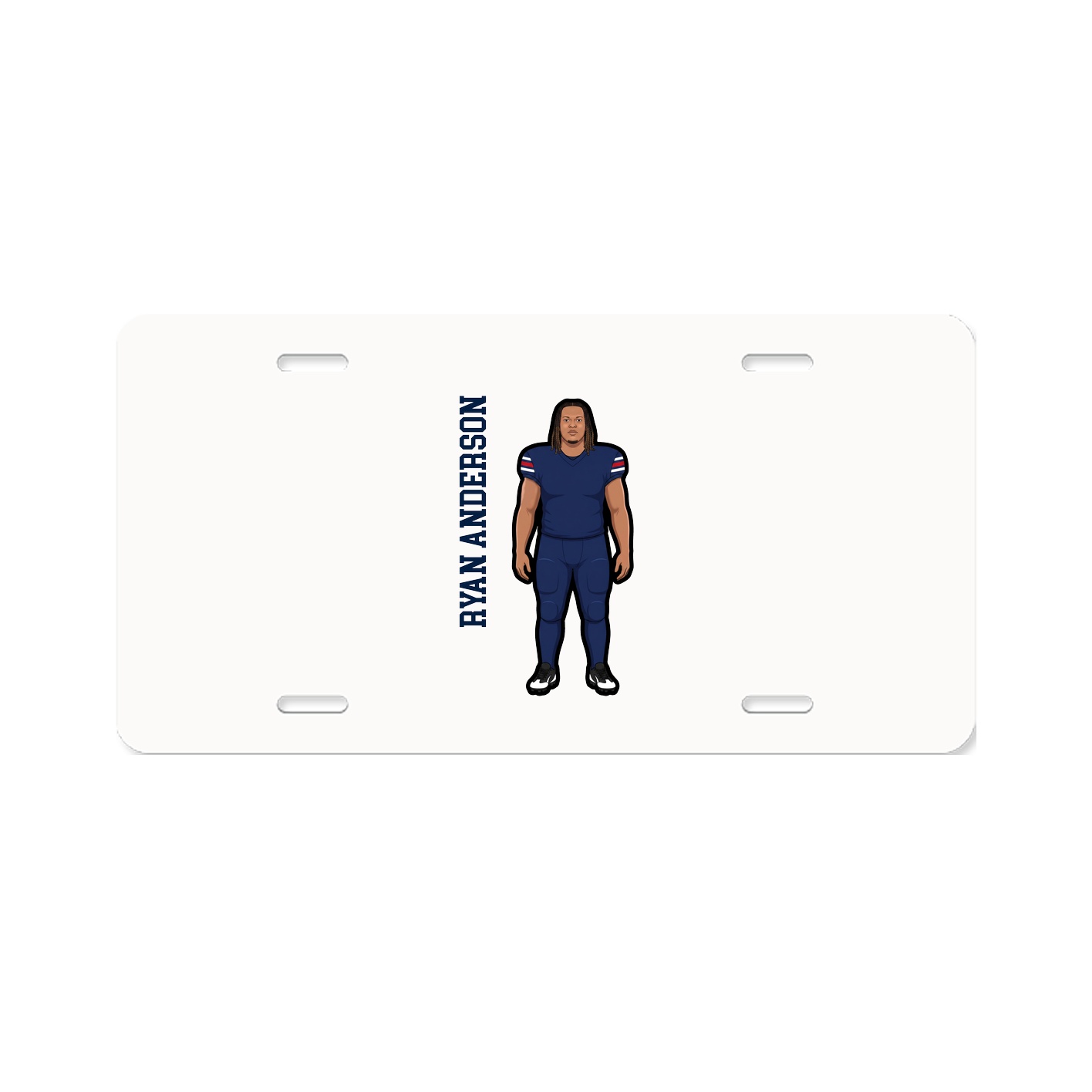 License Plate — Name Vertical in Classic