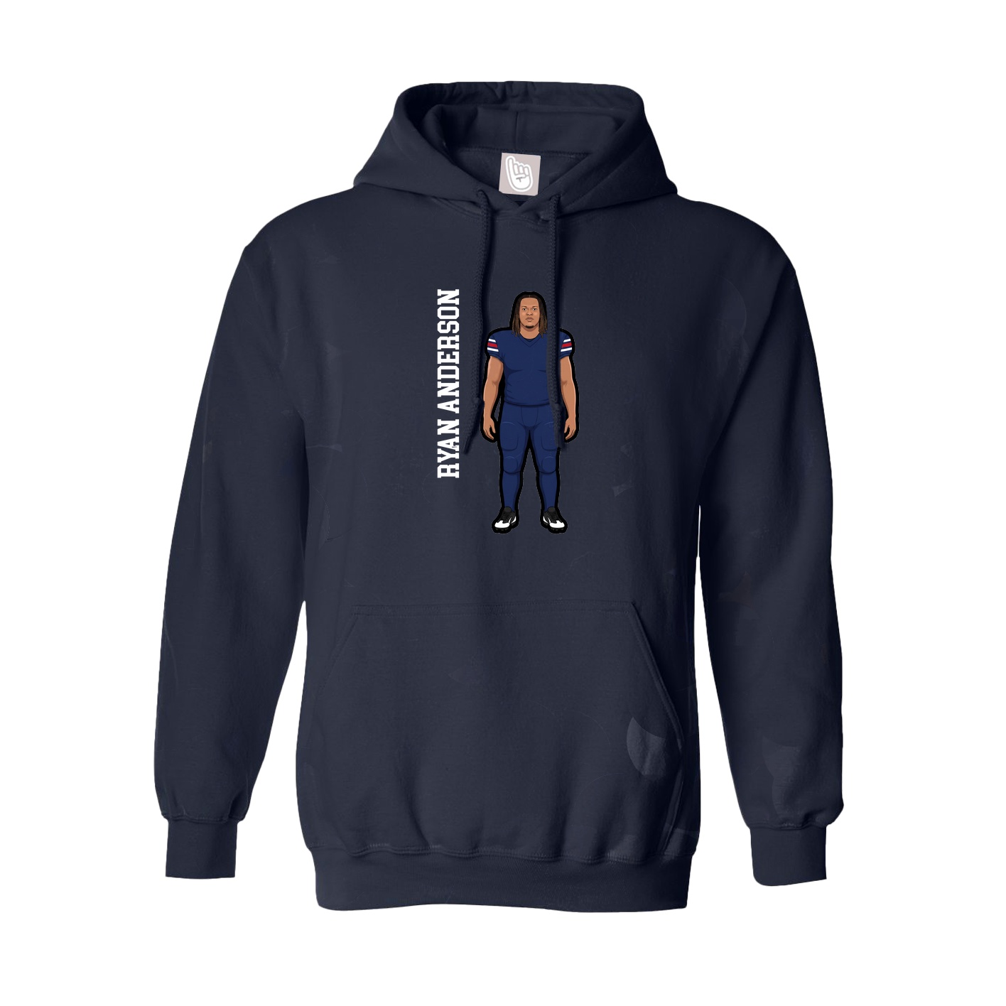 Youth Hoodie — Name Vertical in Navy