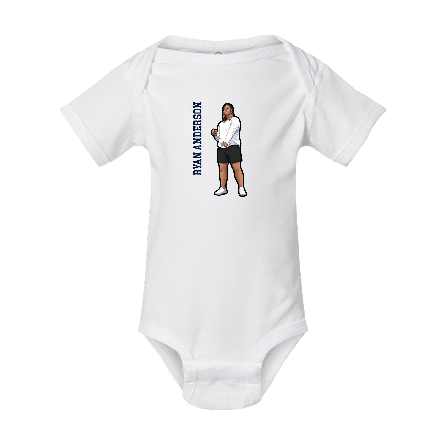 Baby Onesie — Name Vertical in White
