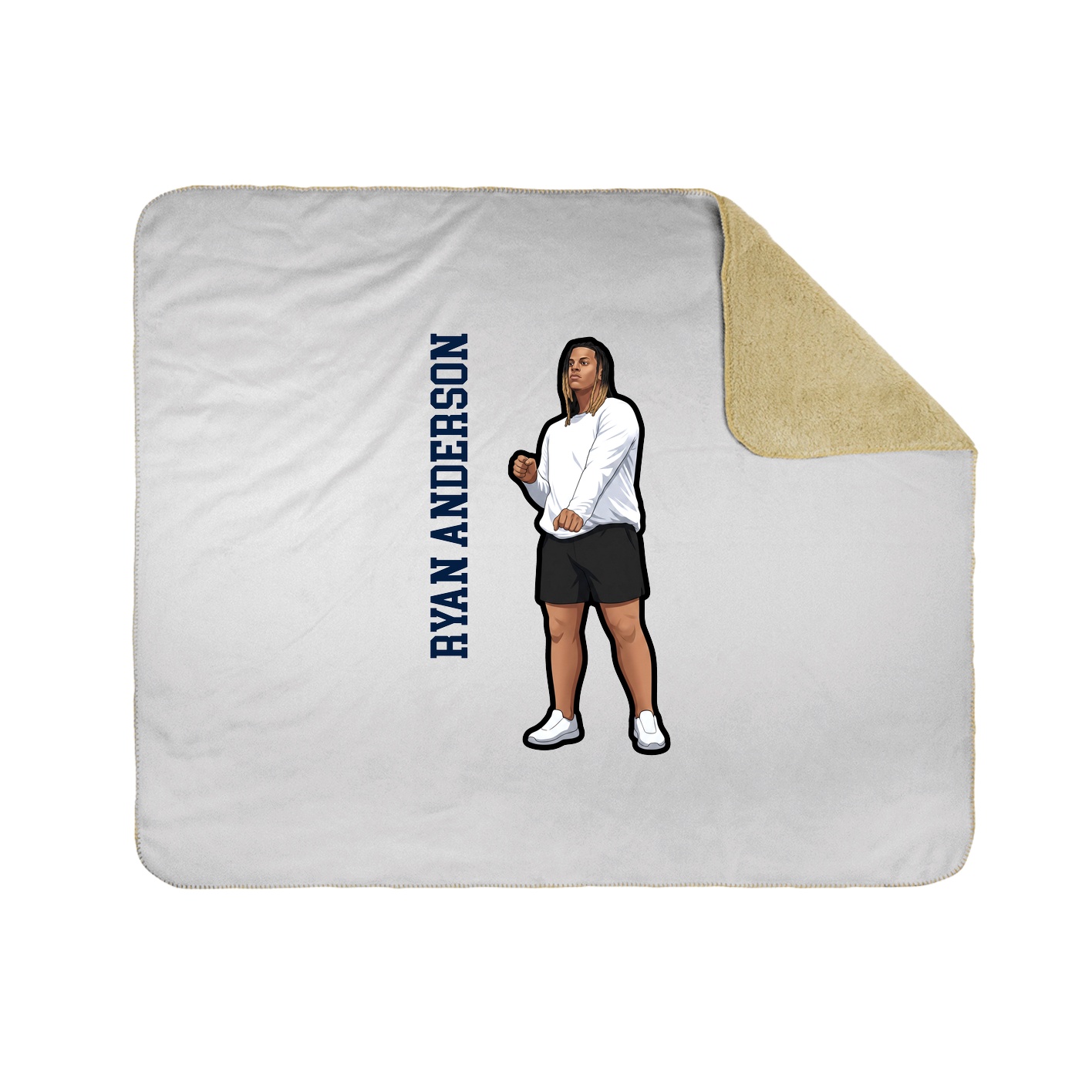 Throw Blanket — Name Vertical in White