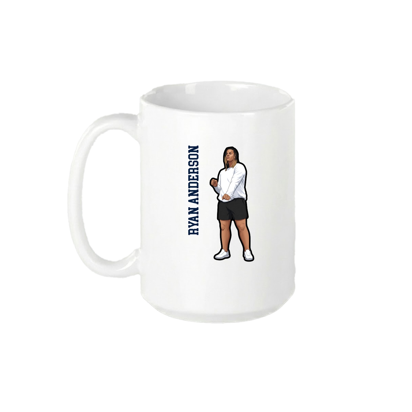 15oz Coffee Mug — Name Vertical in White