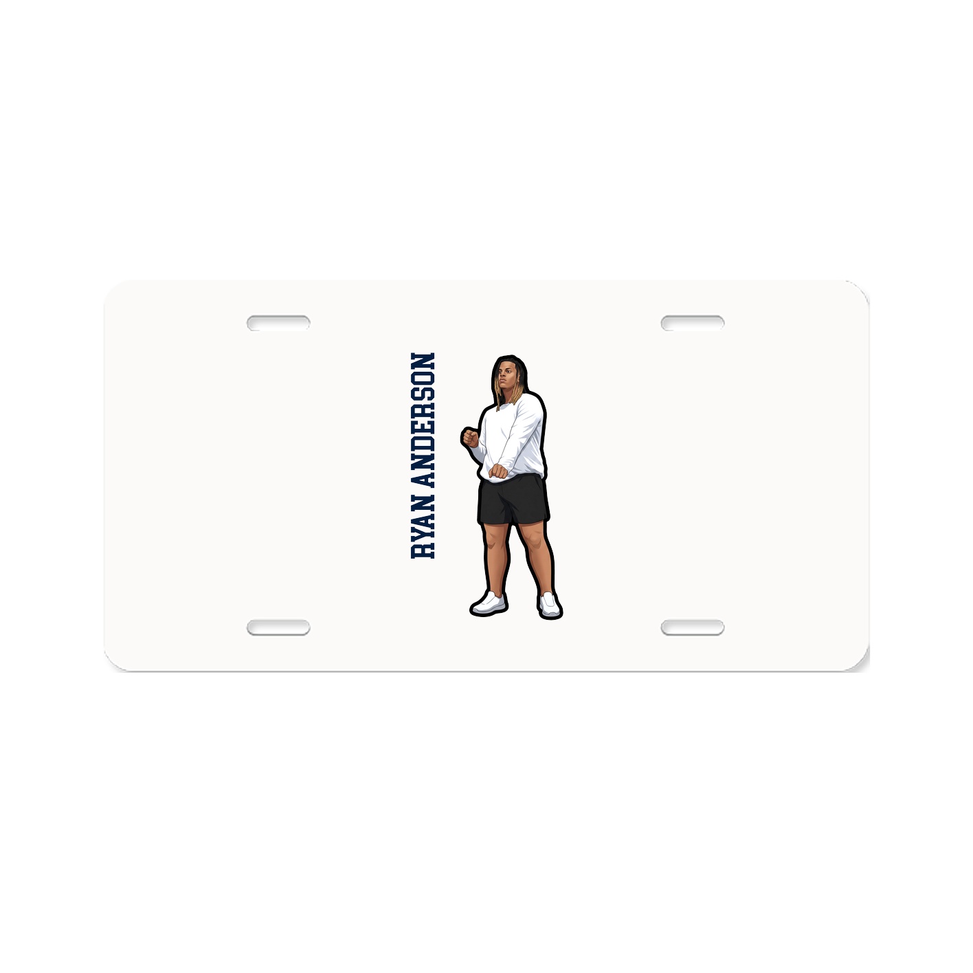 License Plate — Name Vertical in Classic