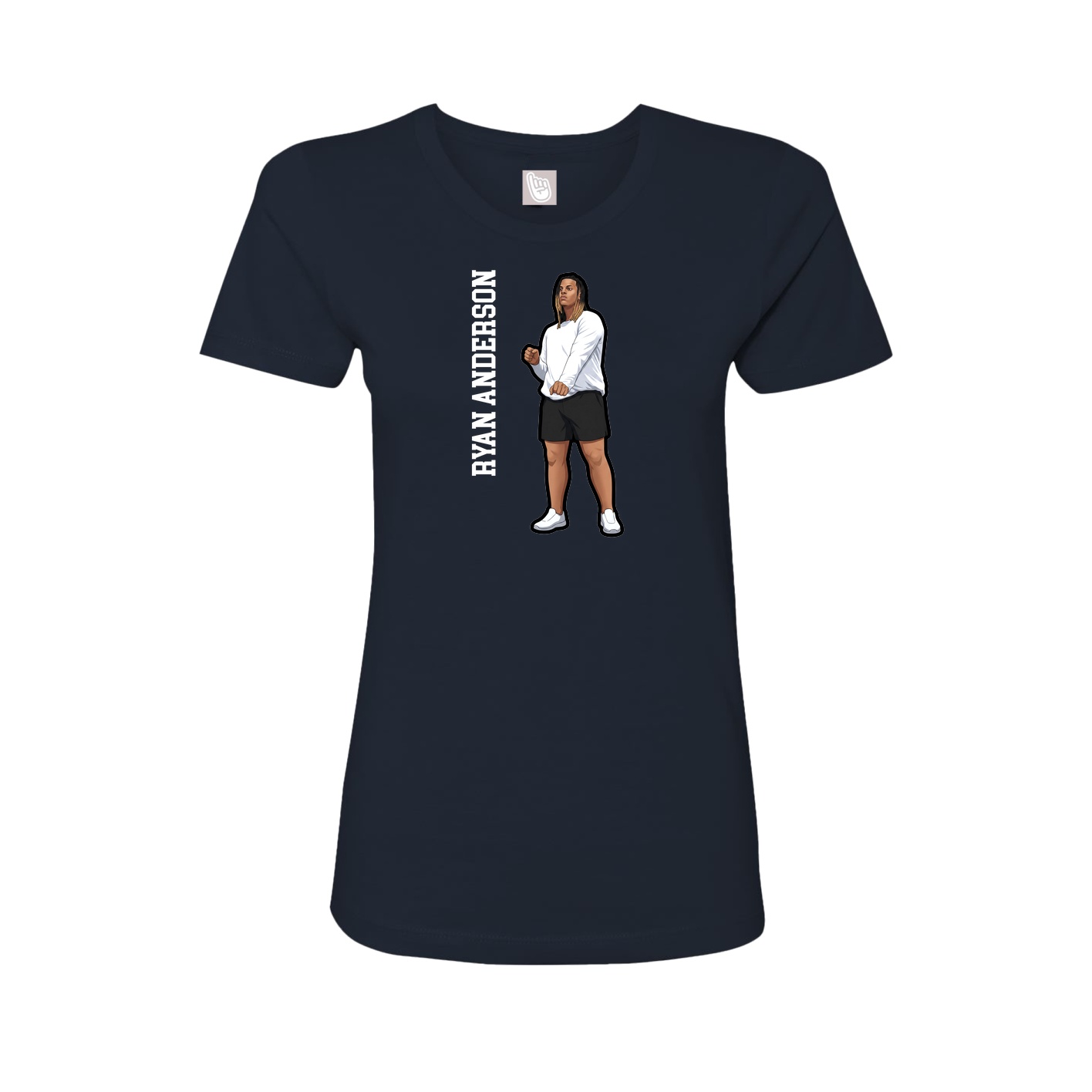 Womens Tee — Name Vertical in Navy