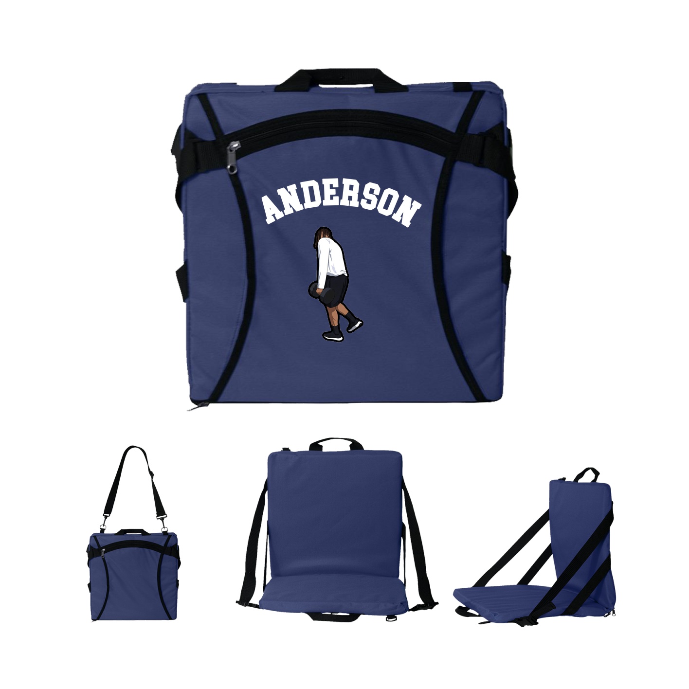 Folding Stadium Seat — Shirsey Arch in Navy