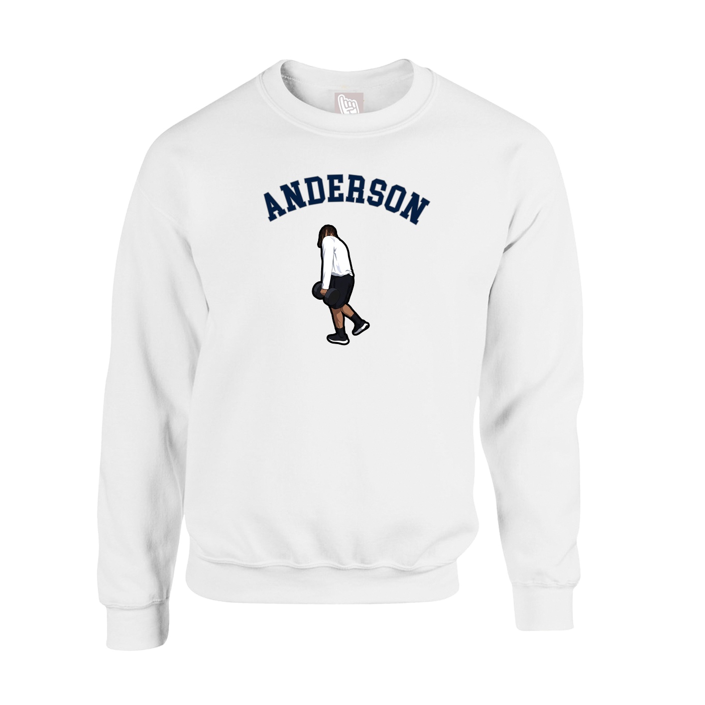 Fleece Crew — Shirsey Arch in White