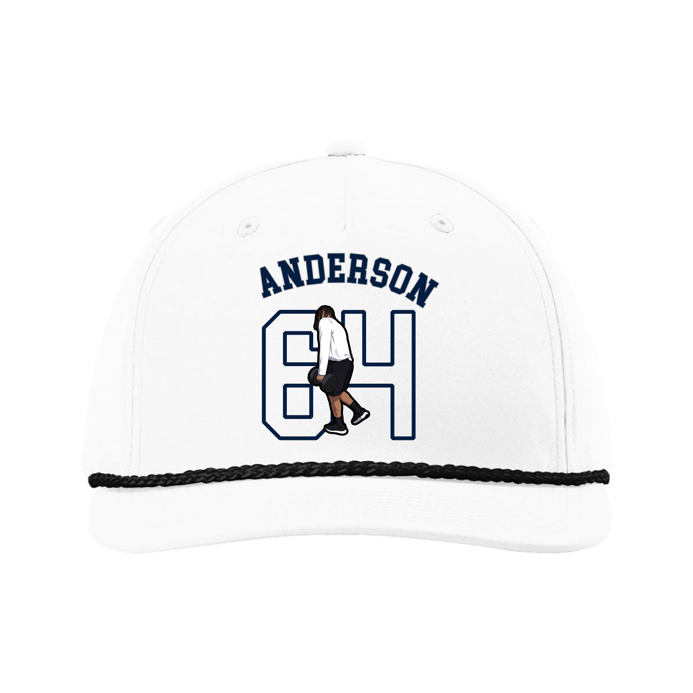 Five-Panel Classic Rope Cap — Shirsey Arch in White