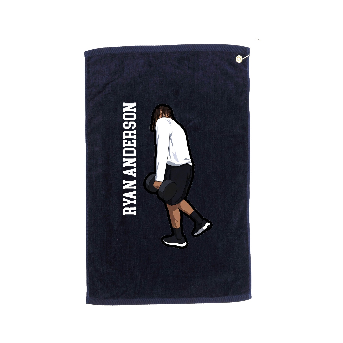 Golf Towel — Name Vertical in Navy