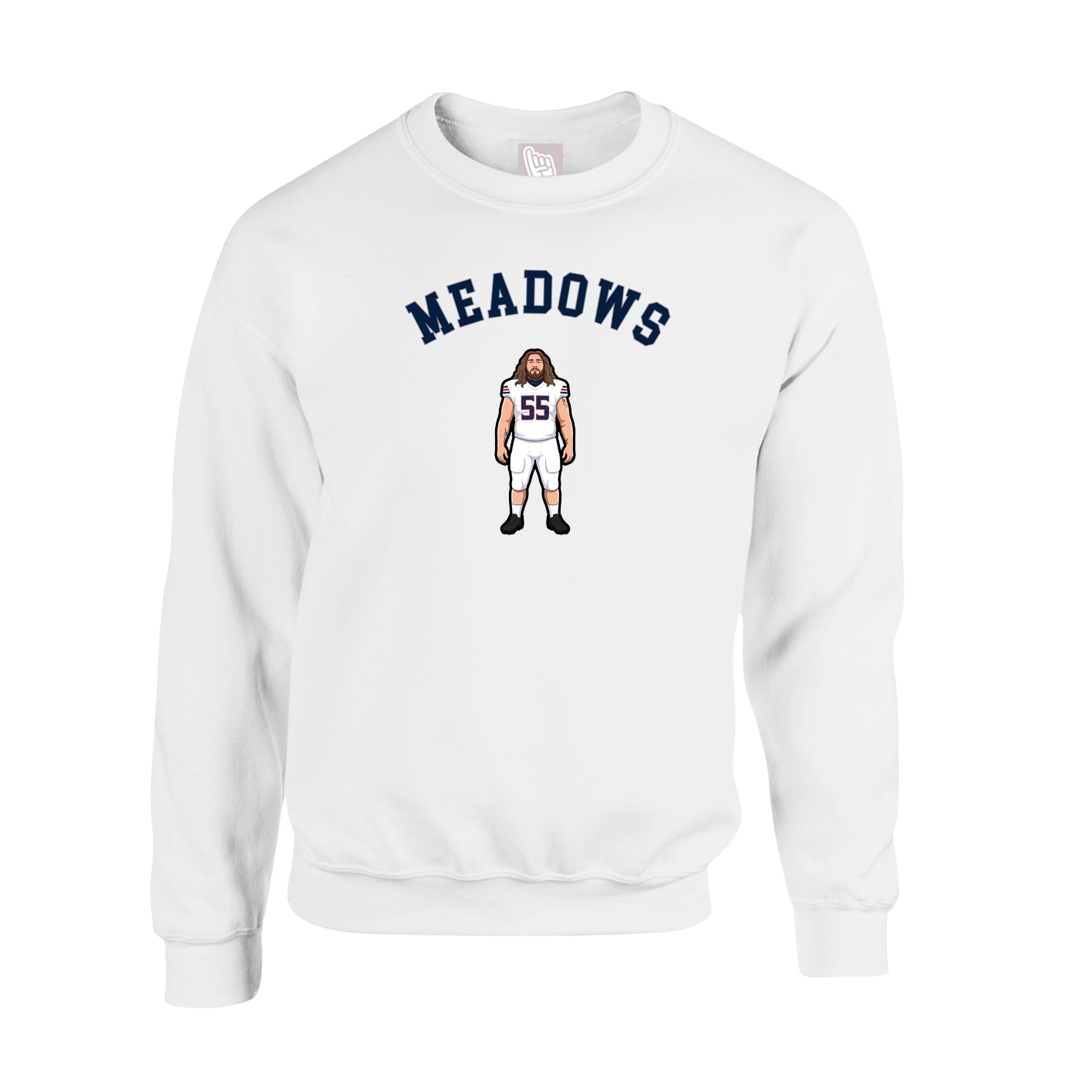 Fleece Crew — Shirsey Arch in White