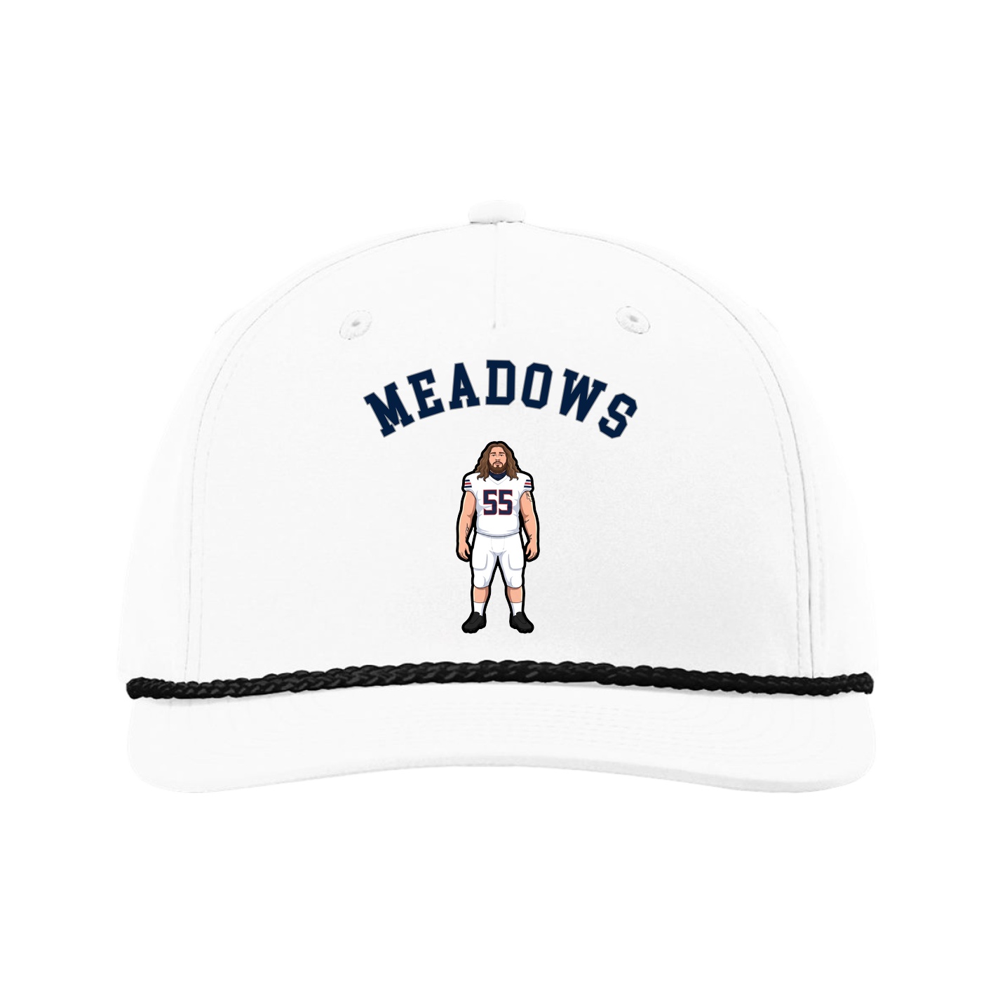 Five-Panel Classic Rope Cap — Shirsey Arch in White