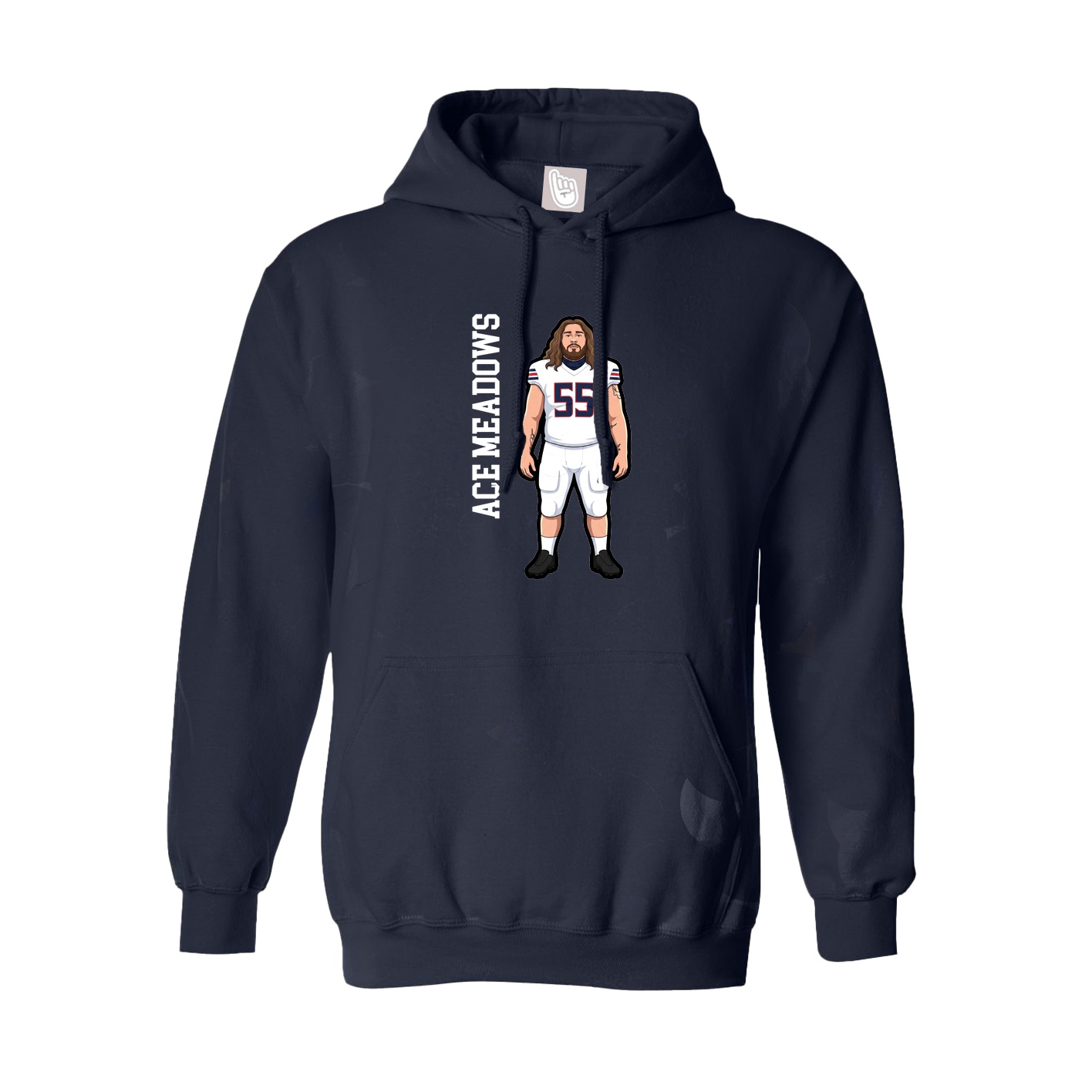 Youth Hoodie — Name Vertical in Navy