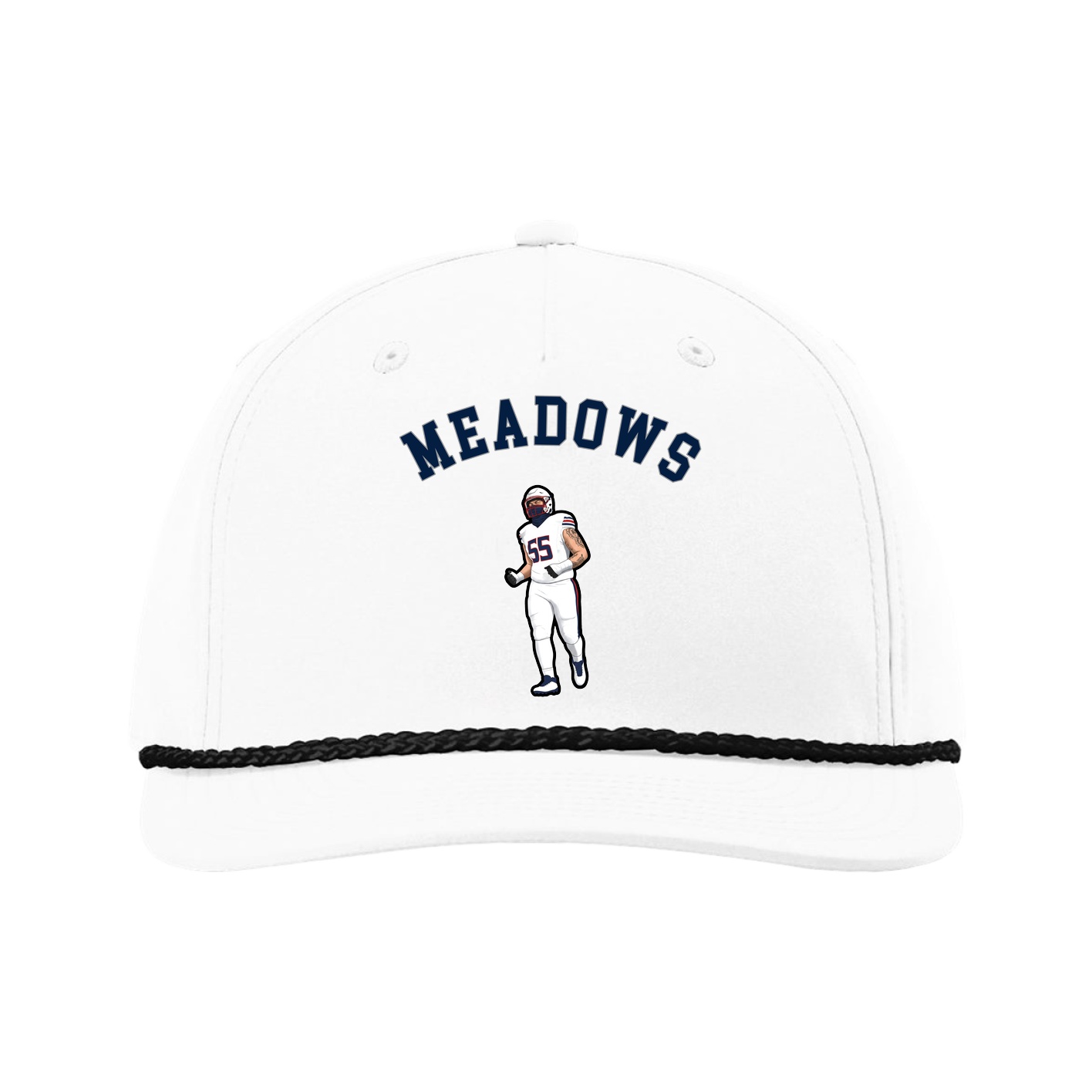 Five-Panel Classic Rope Cap — Shirsey Arch in White