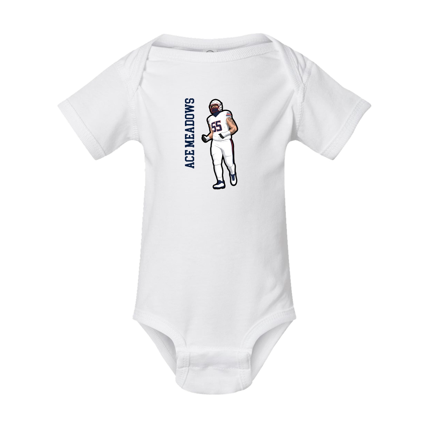 Baby Onesie — Name Vertical in White