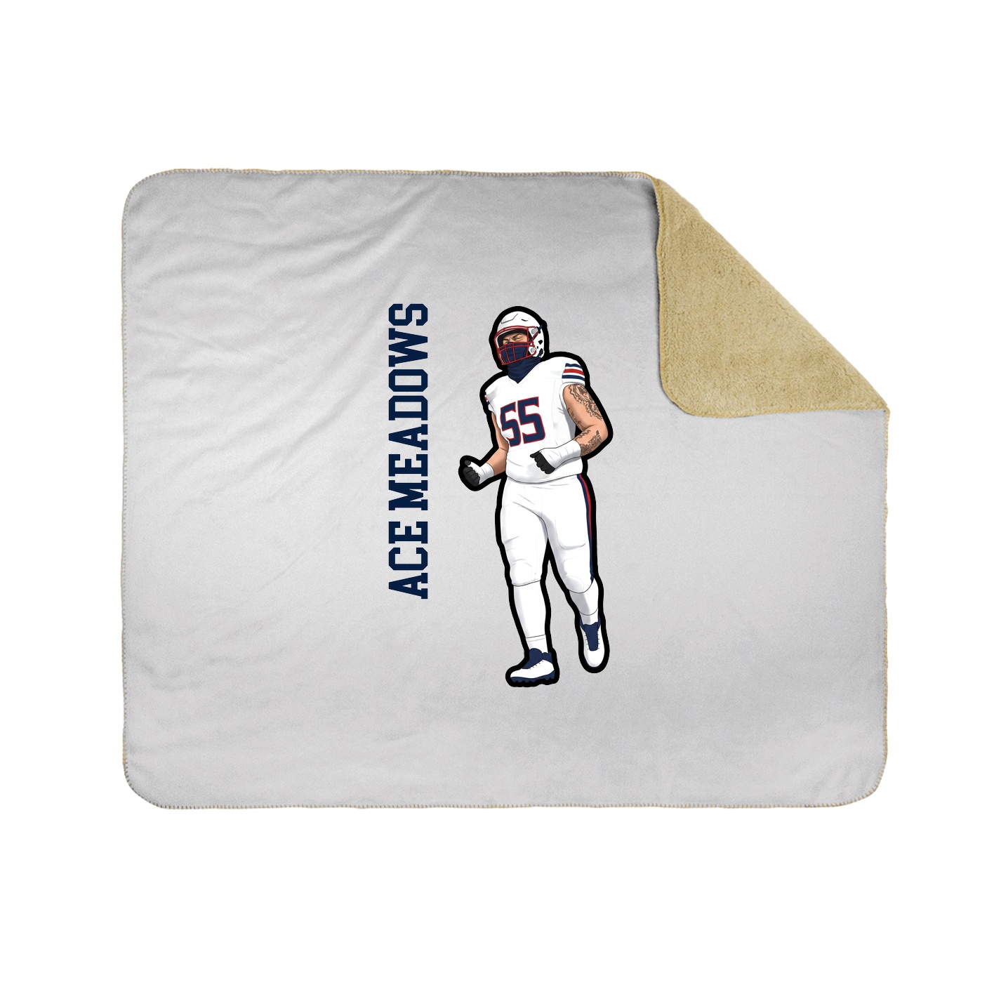 Throw Blanket — Name Vertical in White