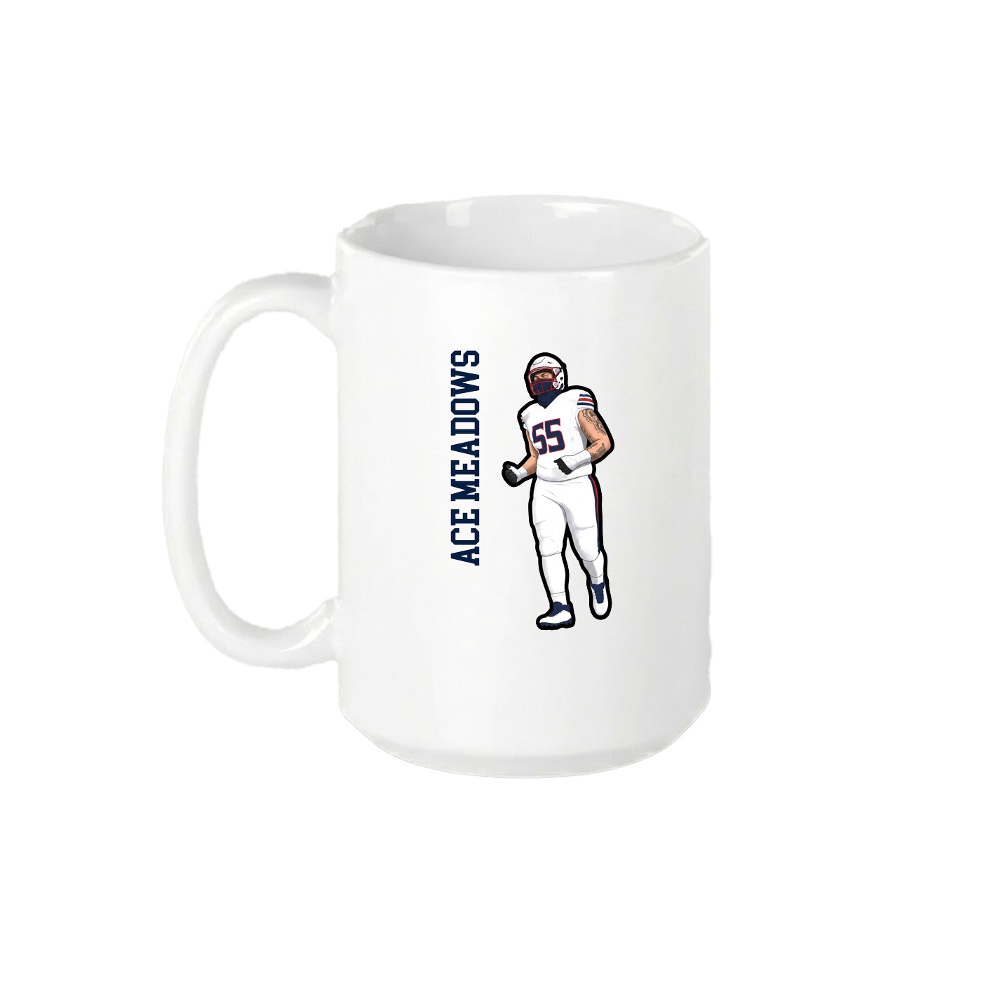 15oz Coffee Mug — Name Vertical in White