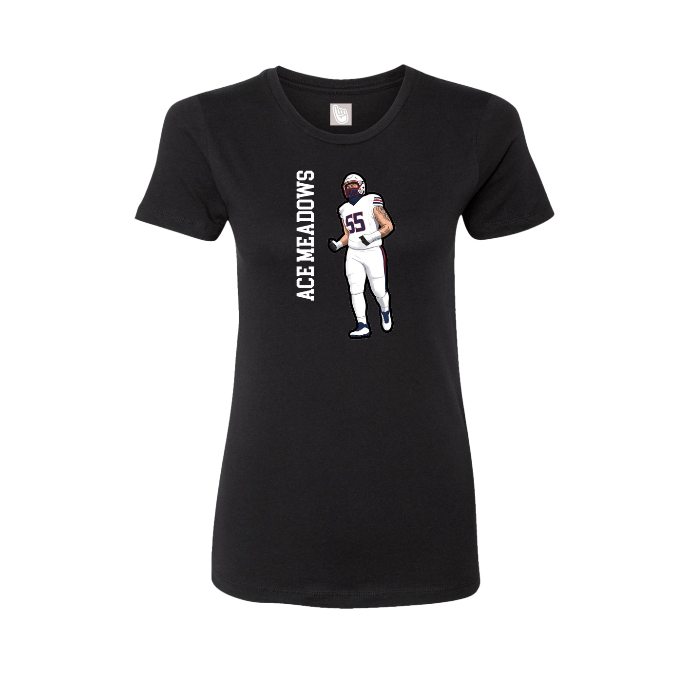Womens Tee — Name Vertical in Black