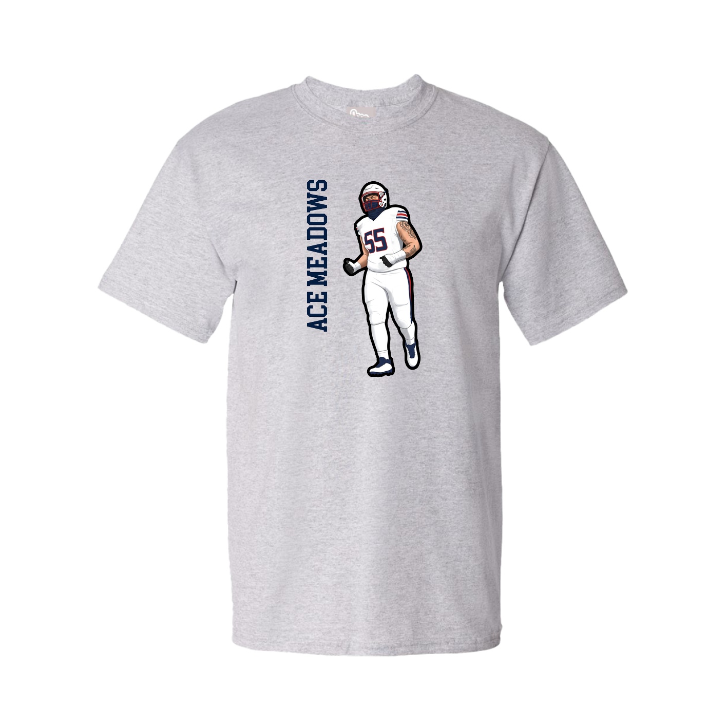 Youth Tee — Name Vertical in Grey