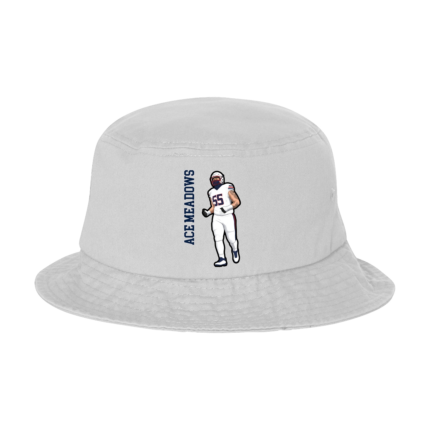 Bucket Cap — Name Vertical in White