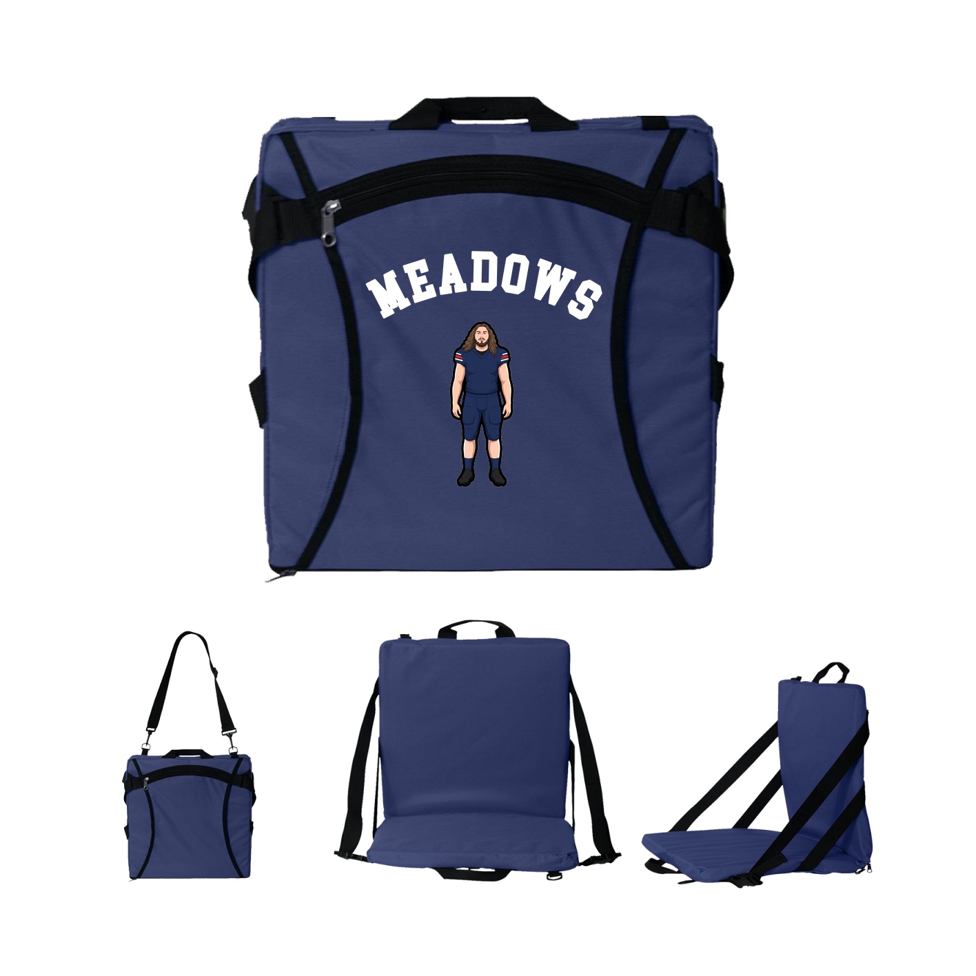Folding Stadium Seat — Shirsey Arch in Navy