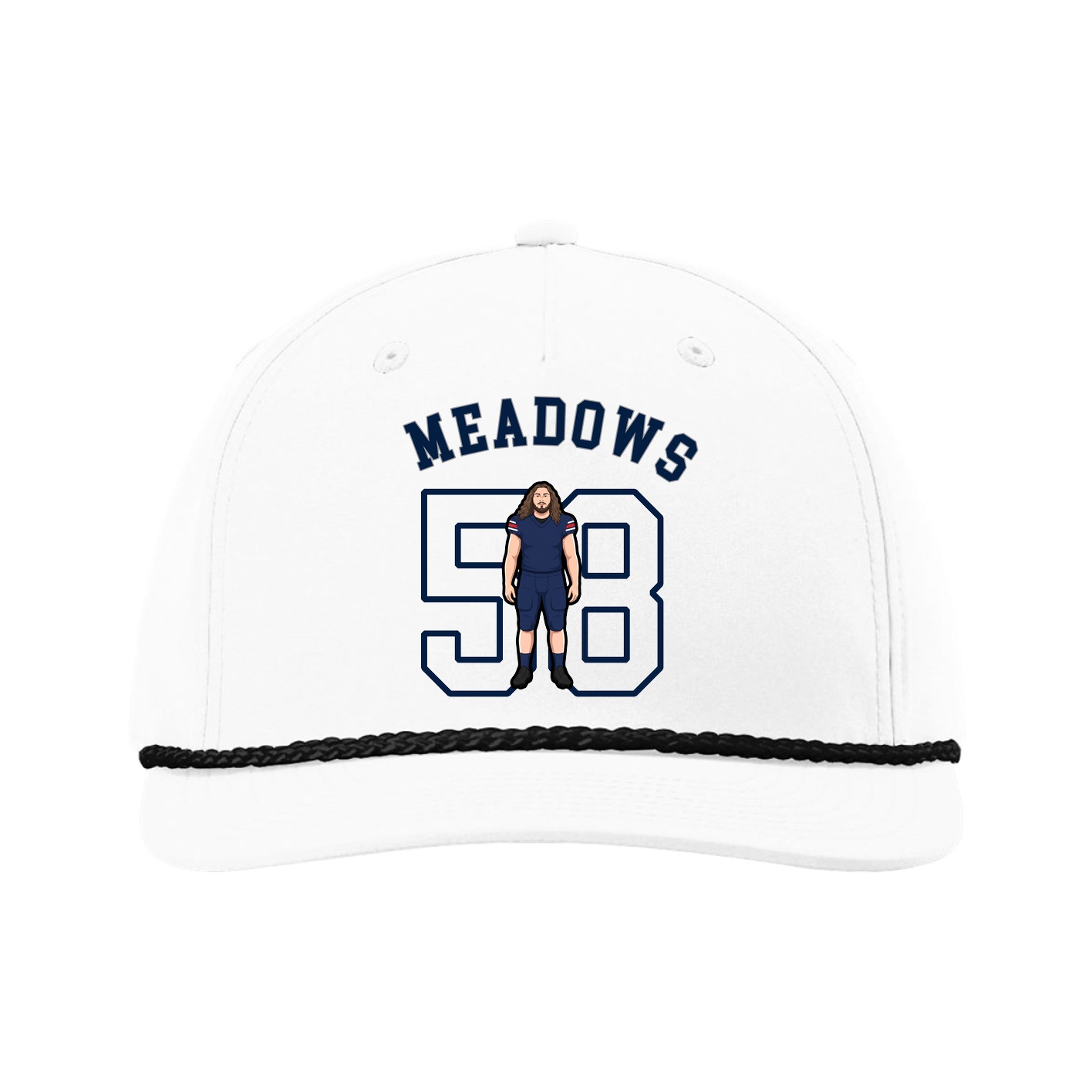 Five-Panel Classic Rope Cap — Shirsey Arch in White