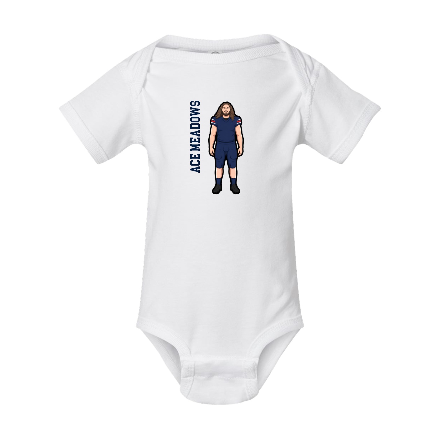 Baby Onesie — Name Vertical in White