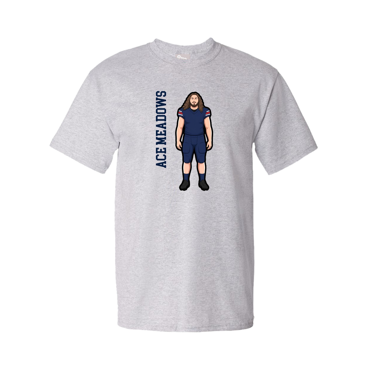 Tee — Name Vertical in Grey