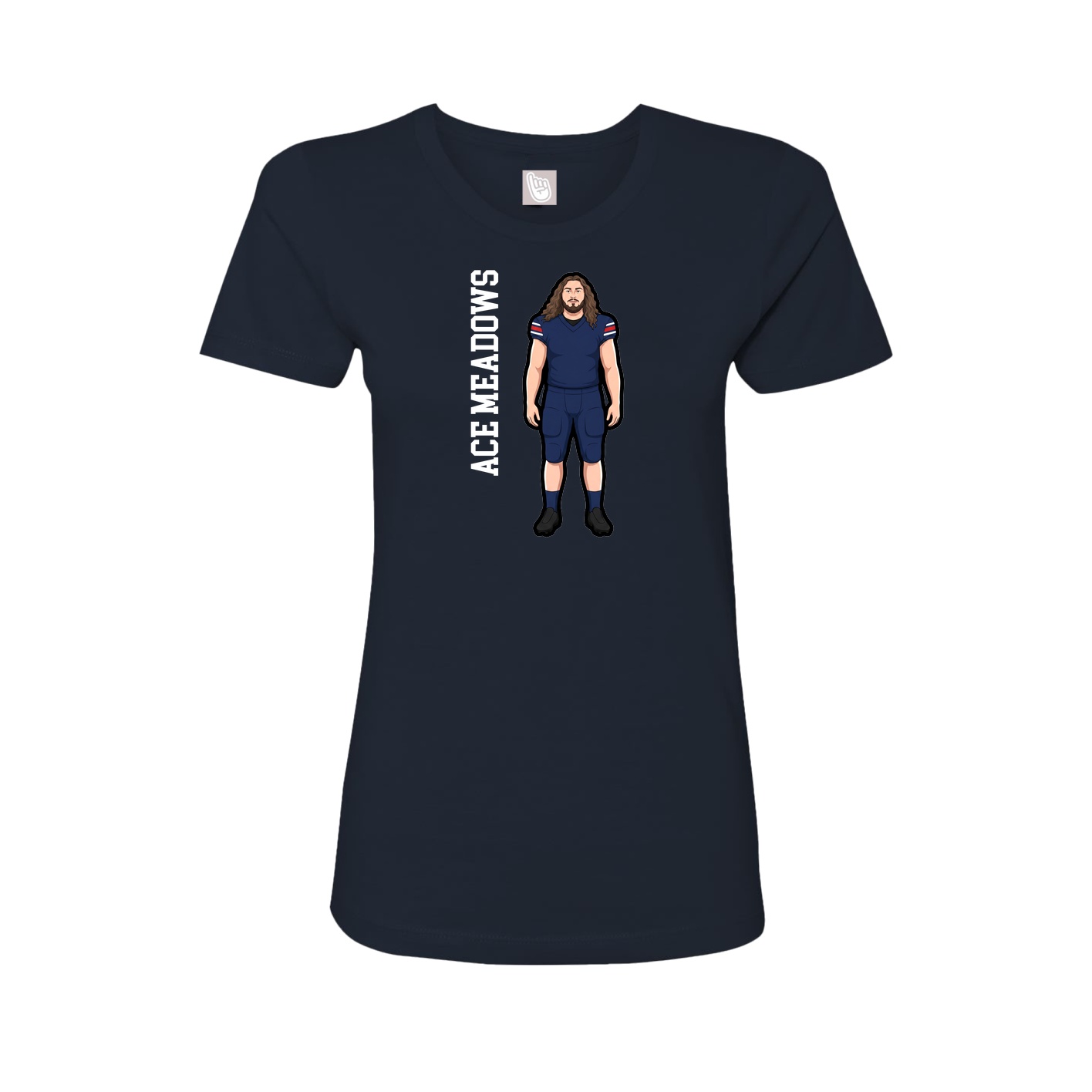 Womens Tee — Name Vertical in Navy