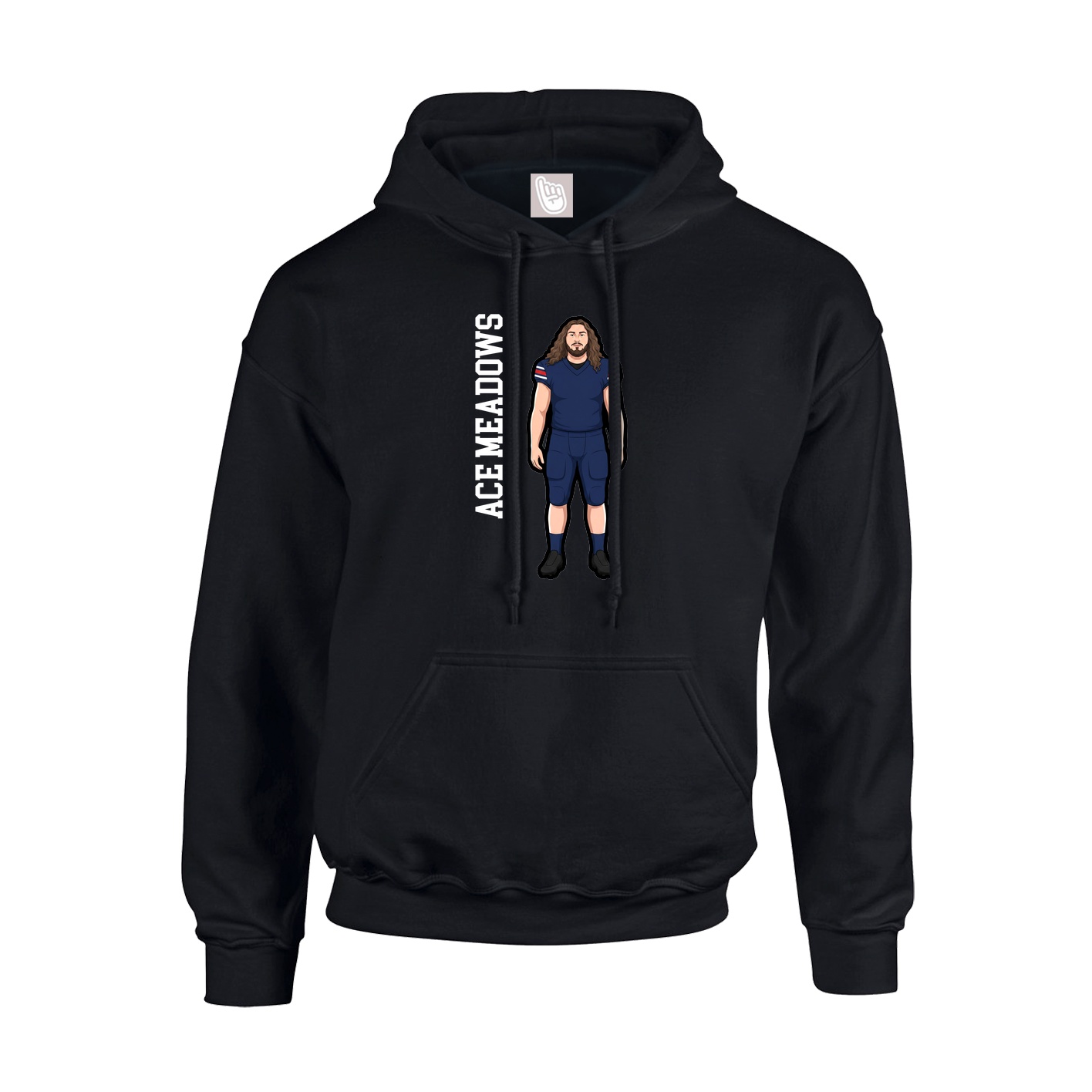 Youth Hoodie — Name Vertical in Black