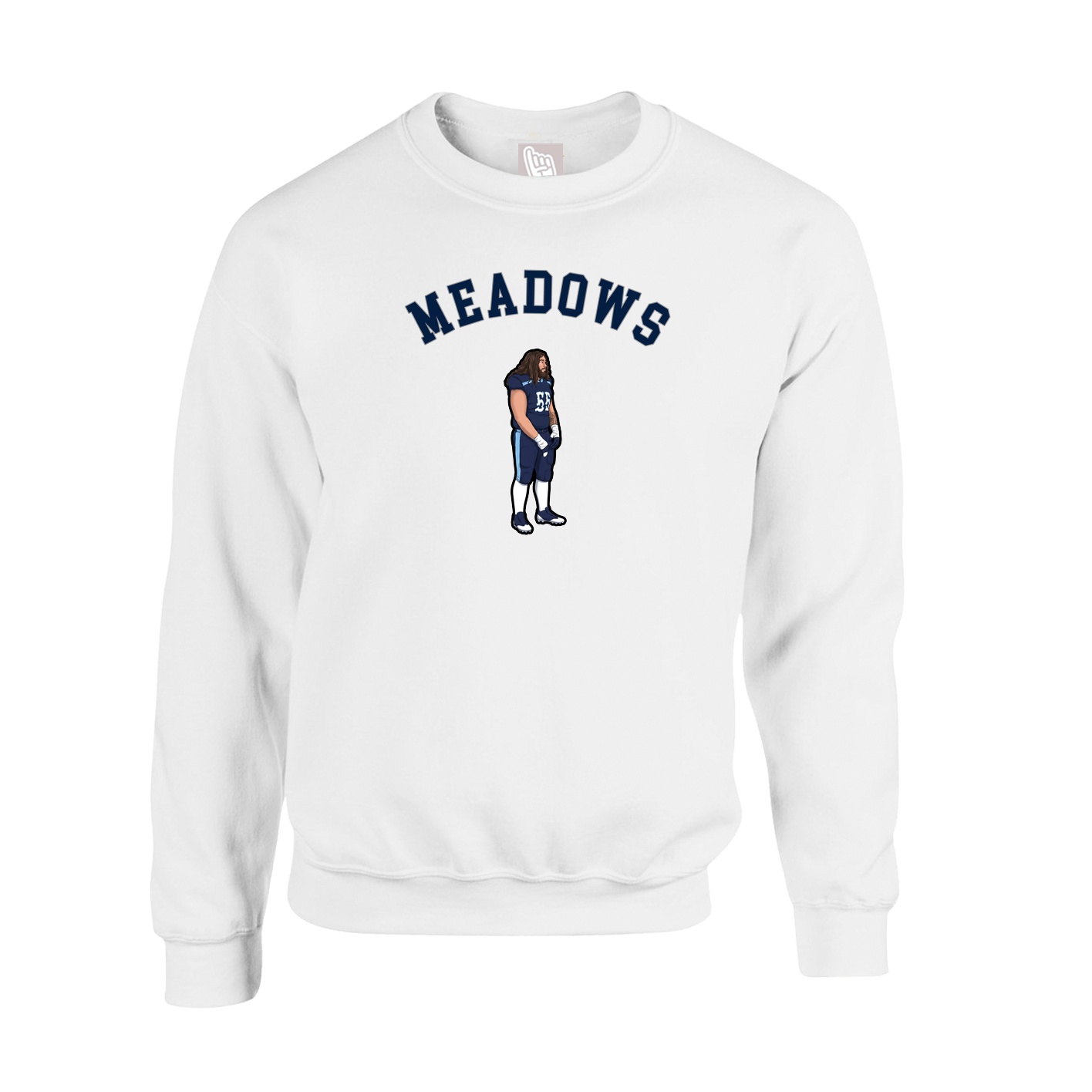 Fleece Crew — Shirsey Arch in White