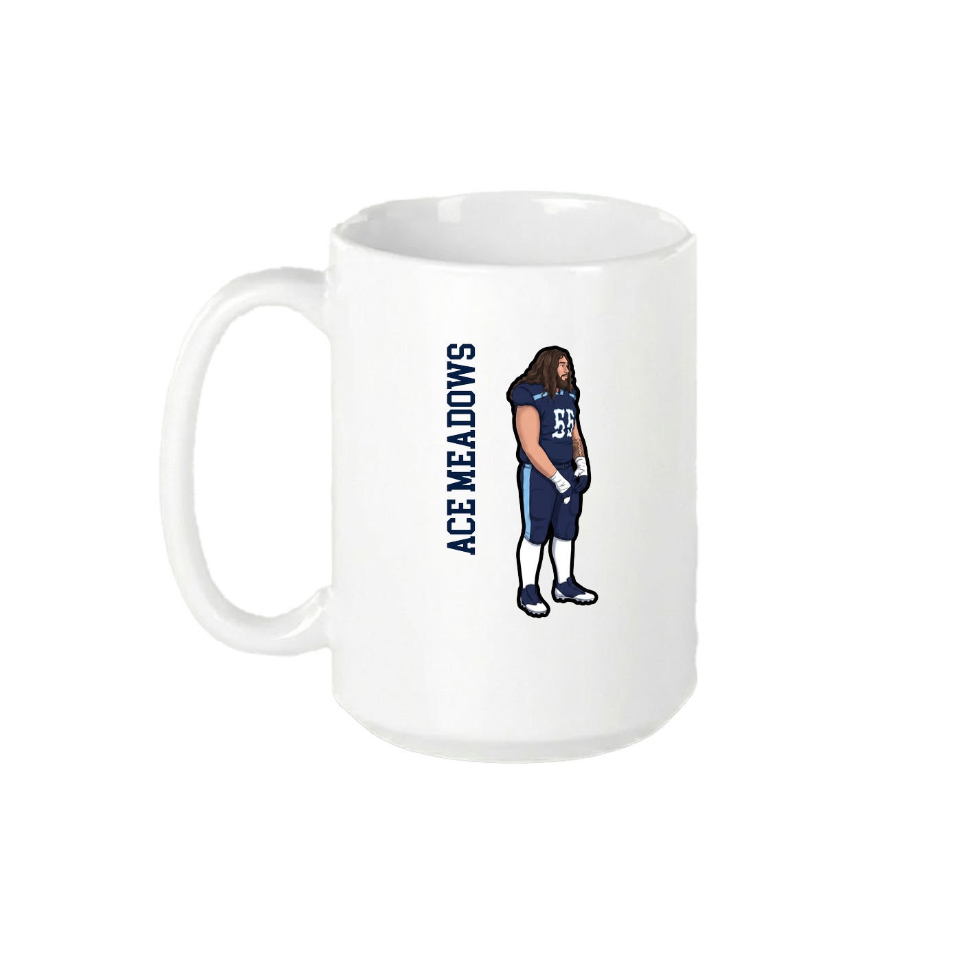 15oz Coffee Mug — Name Vertical in White