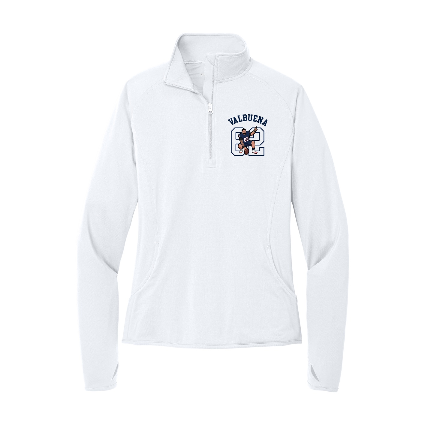 Women's Q-Zip Pullover — Shirsey Arch in White