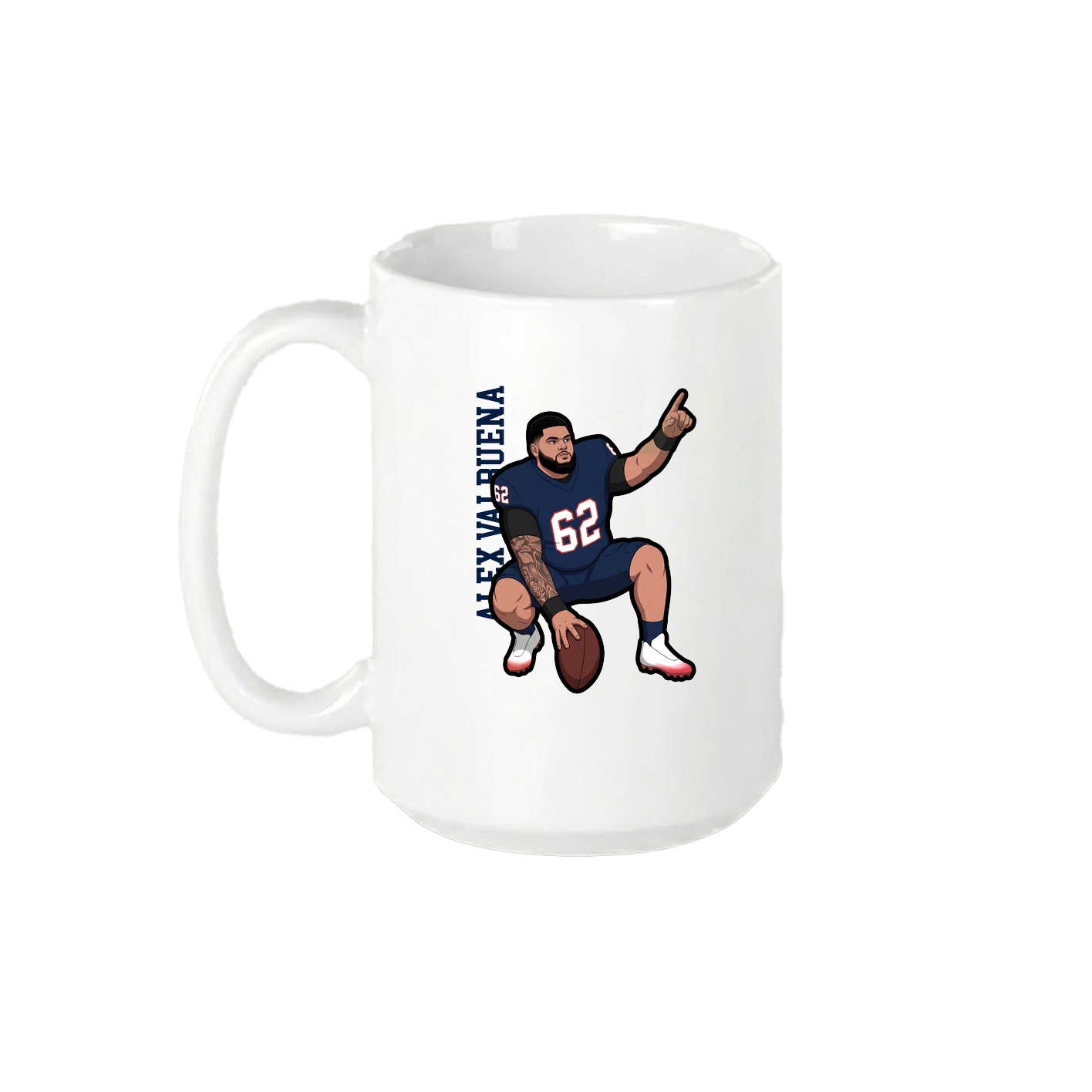 15oz Coffee Mug — Name Vertical in White