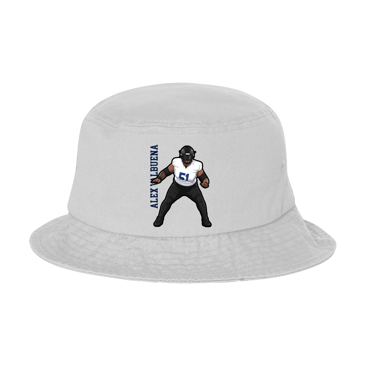 Bucket Cap — Name Vertical in White