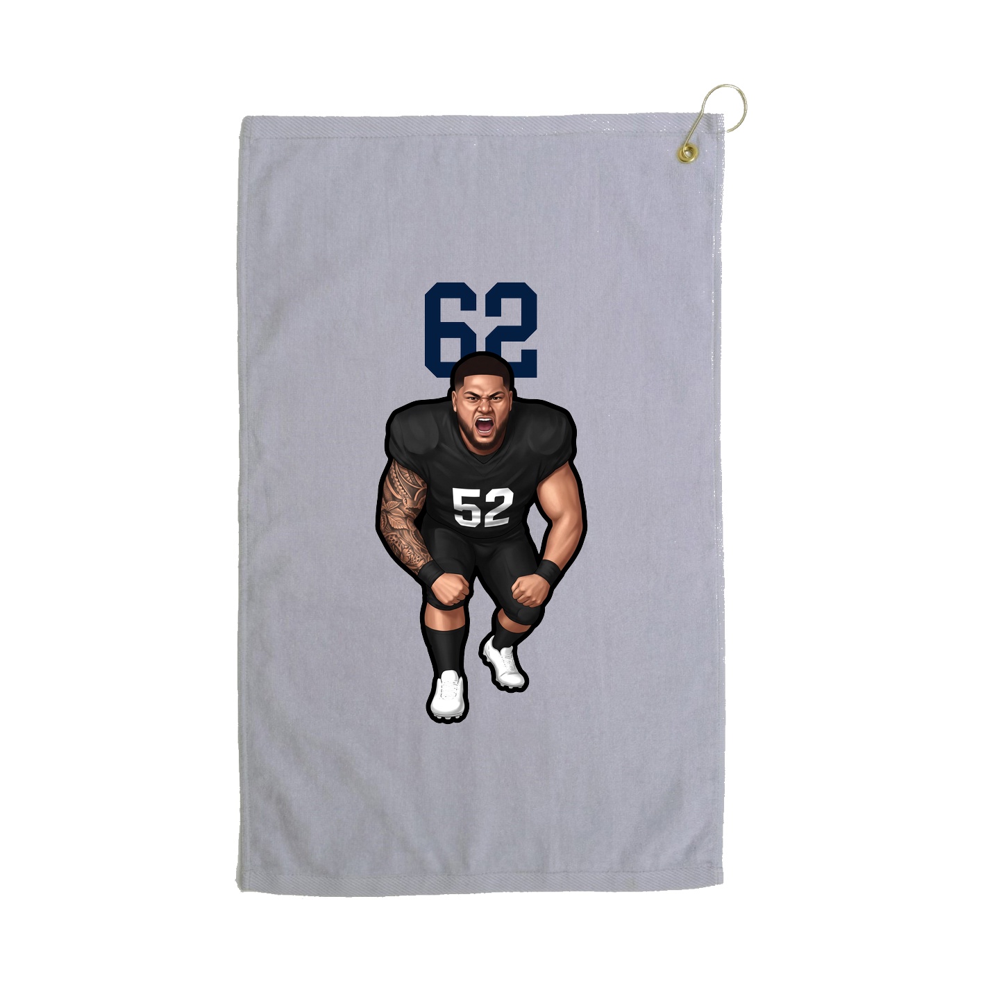 Golf Towel — Number Top in Grey