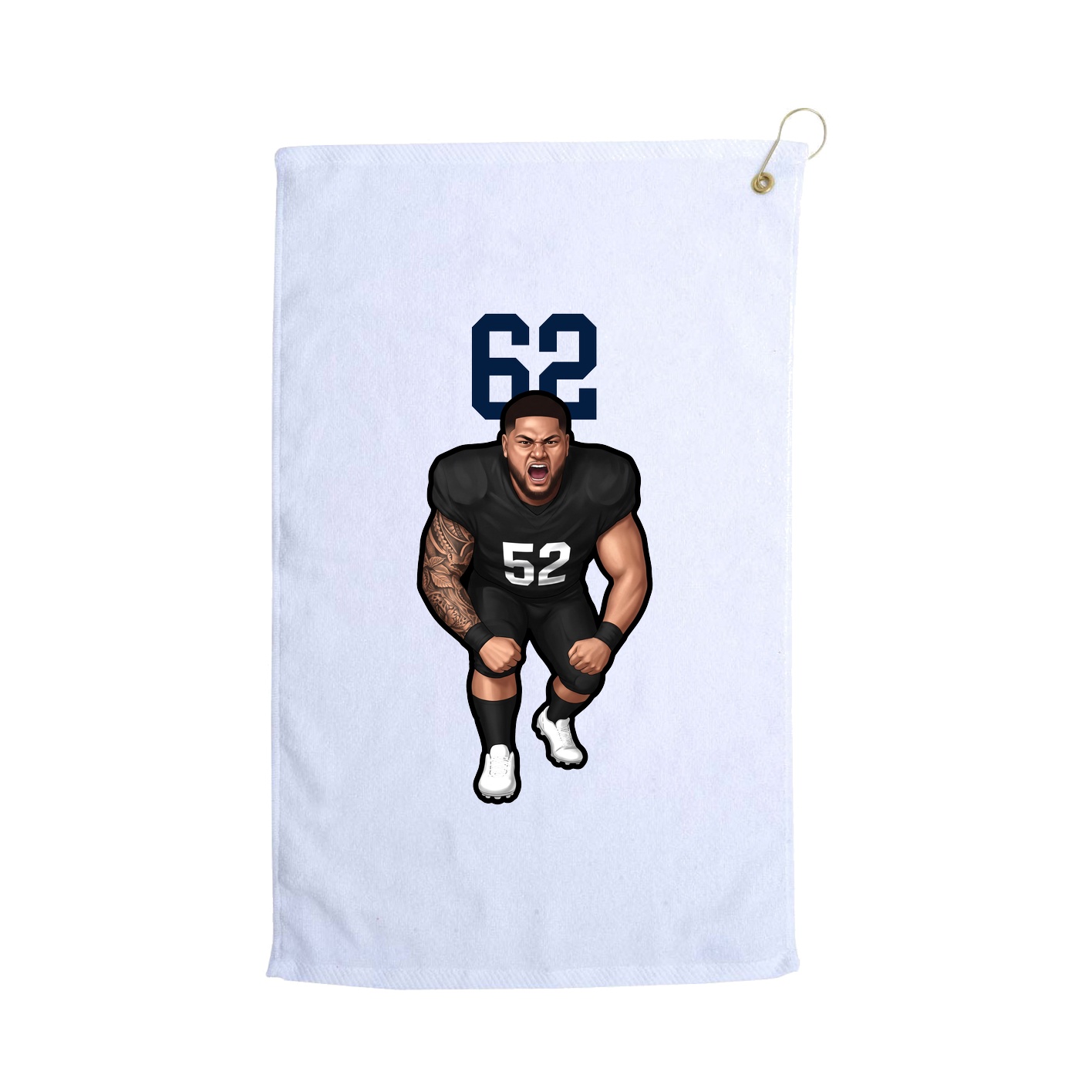 Golf Towel — Number Top in White