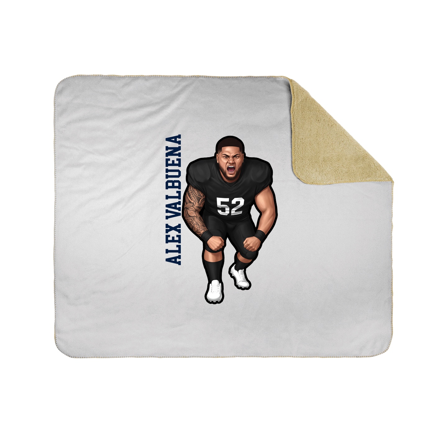 Throw Blanket — Name Vertical in White