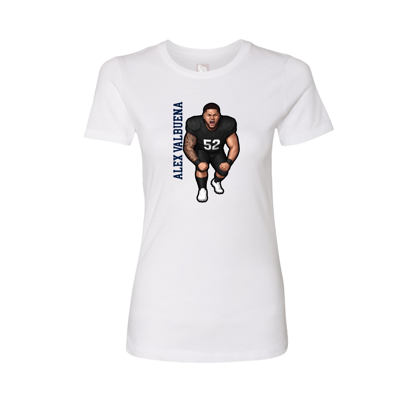 Womens Tee — Name Vertical in White