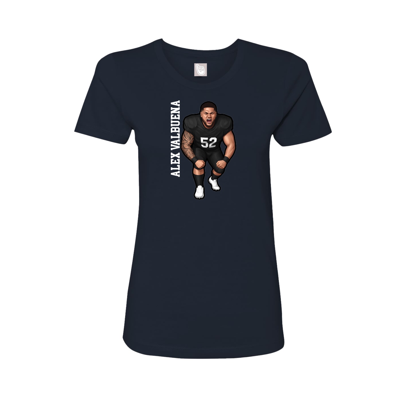 Fitted Women's Tee — Name Vertical in Navy