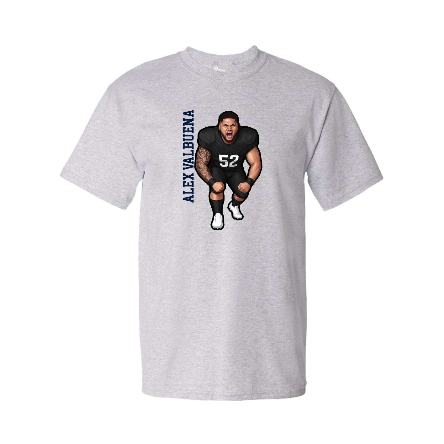 Youth Tee — Name Vertical in Grey
